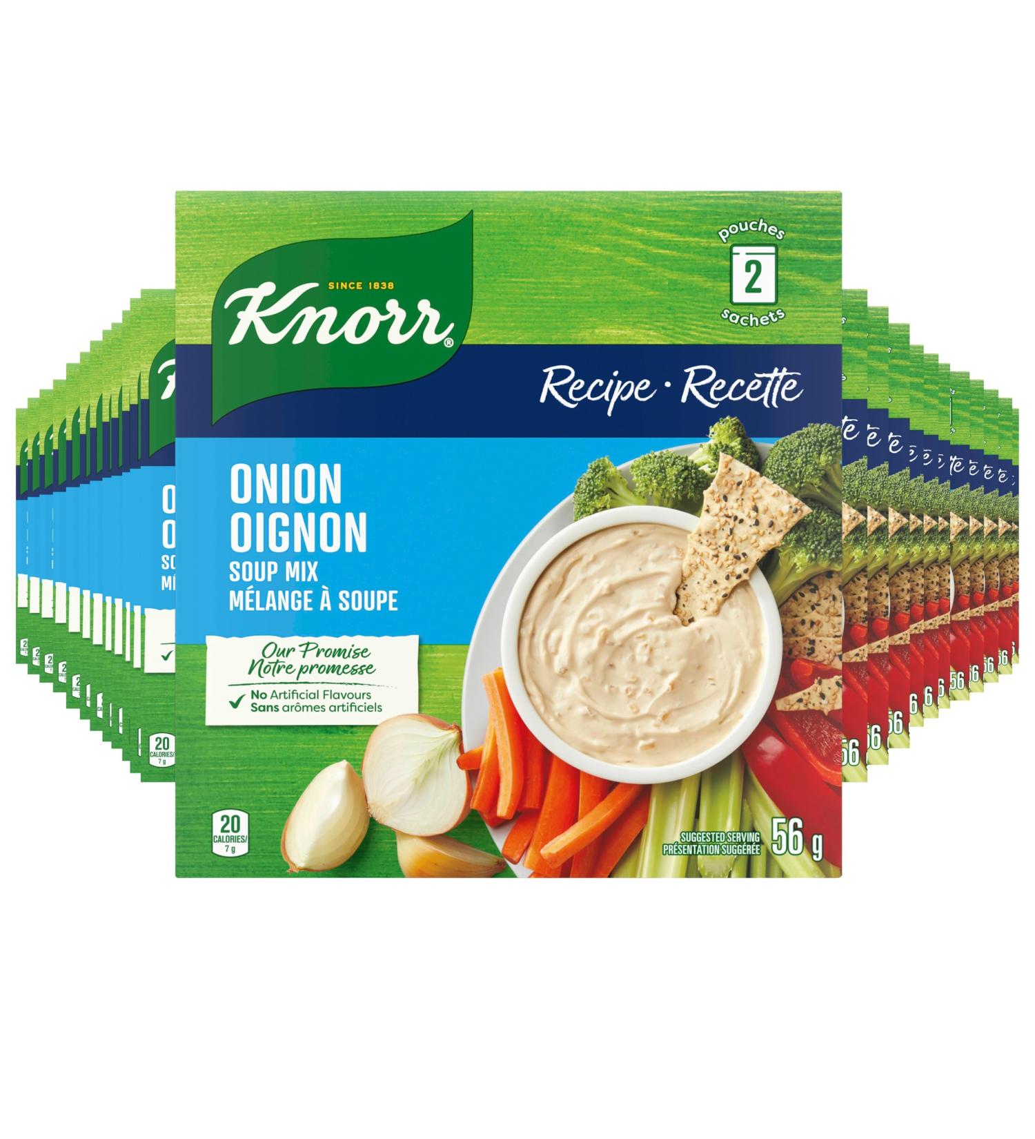 Knorr Recipe Soup Mix For Burgers Dips And Meat Loaves Onion No Artificial Flavour 56 g Pack of 24 - Buy Online on SooperMarket.com
