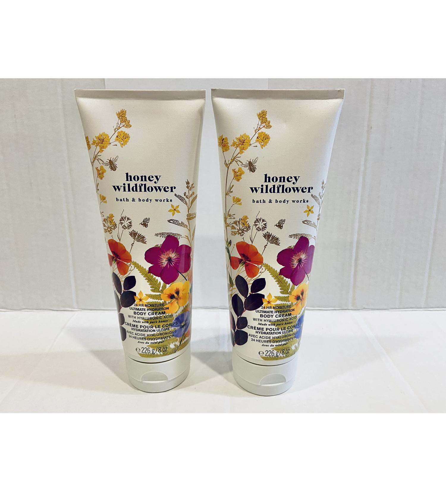 Bath and Body Works Honey Wildflower 2 Pack Ultra Shea Ultimate Hydration Body Cream 8 Oz. Gift Set (Honey Wildflower)