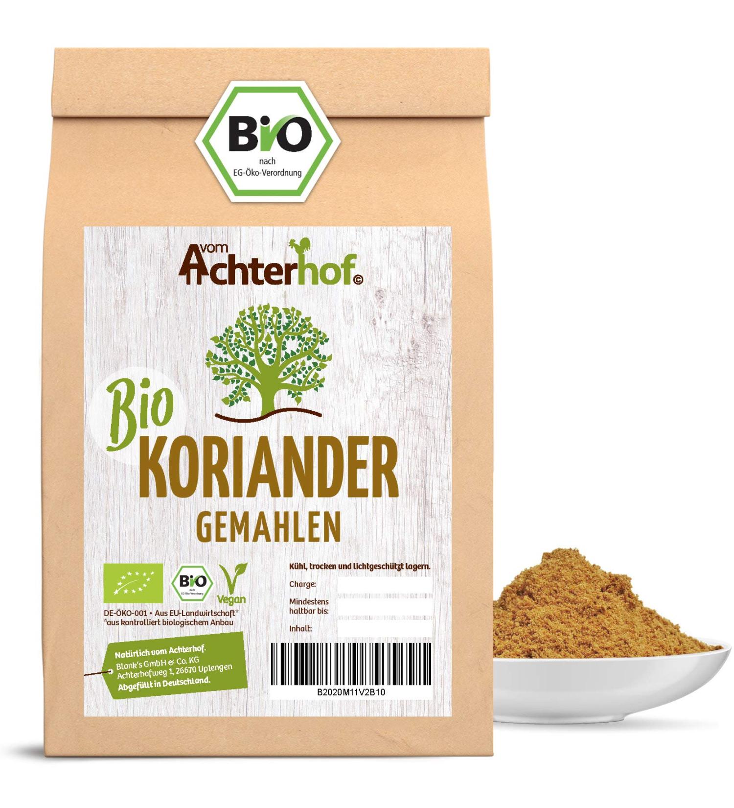 Organic Ground Coriander Powder 250g | Finely Ground Coriander Seeds | Spicy & Nutty Flavor | Achterhof Quality - Buy Online on SooperMarket.com
