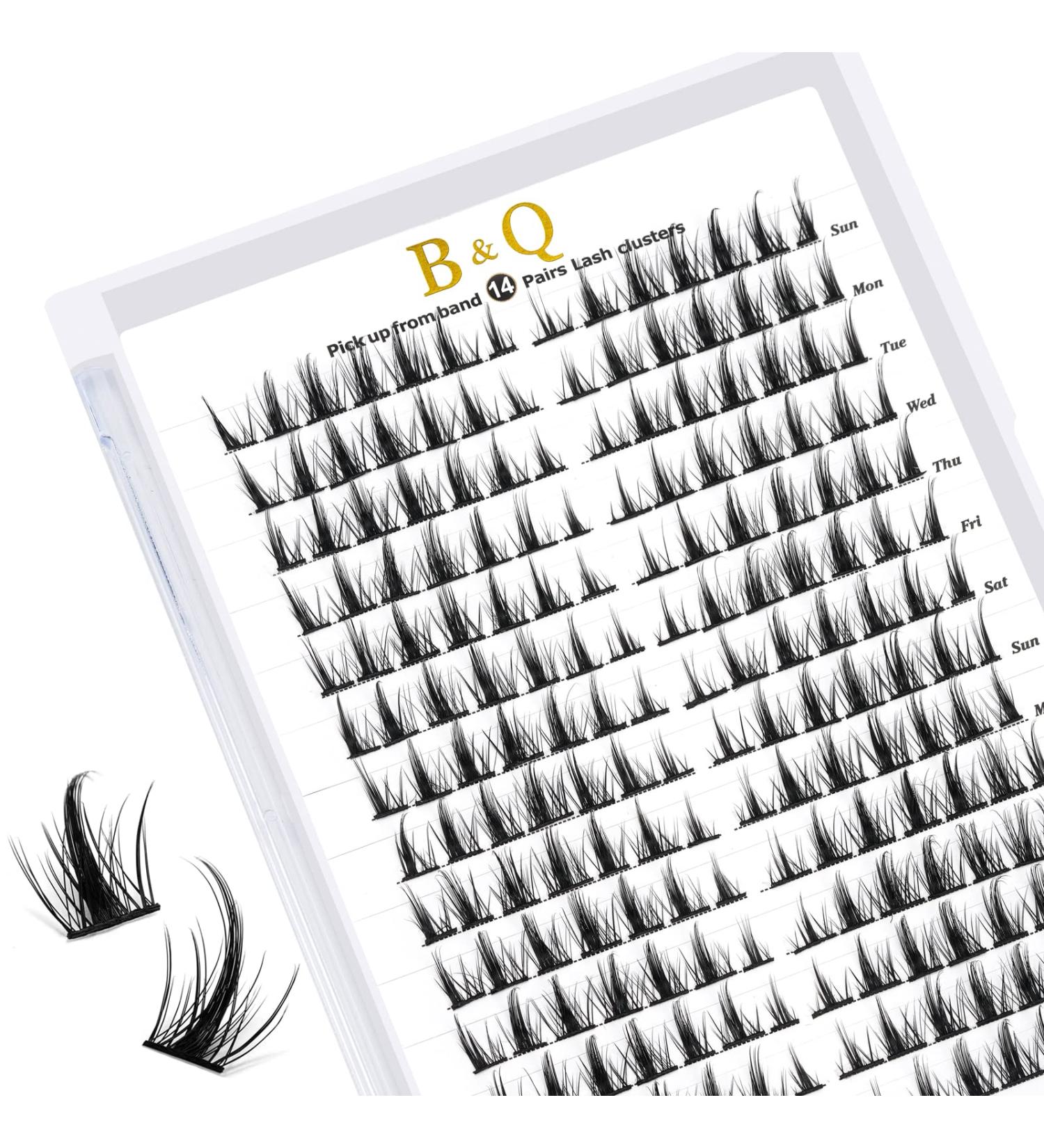 72pc D Curl Natural Eyelash Cluster Extensions | Soft & Fluffy DIY Lash Clusters - B&Q Cluster Lashes - Buy Online on SooperMarket.com