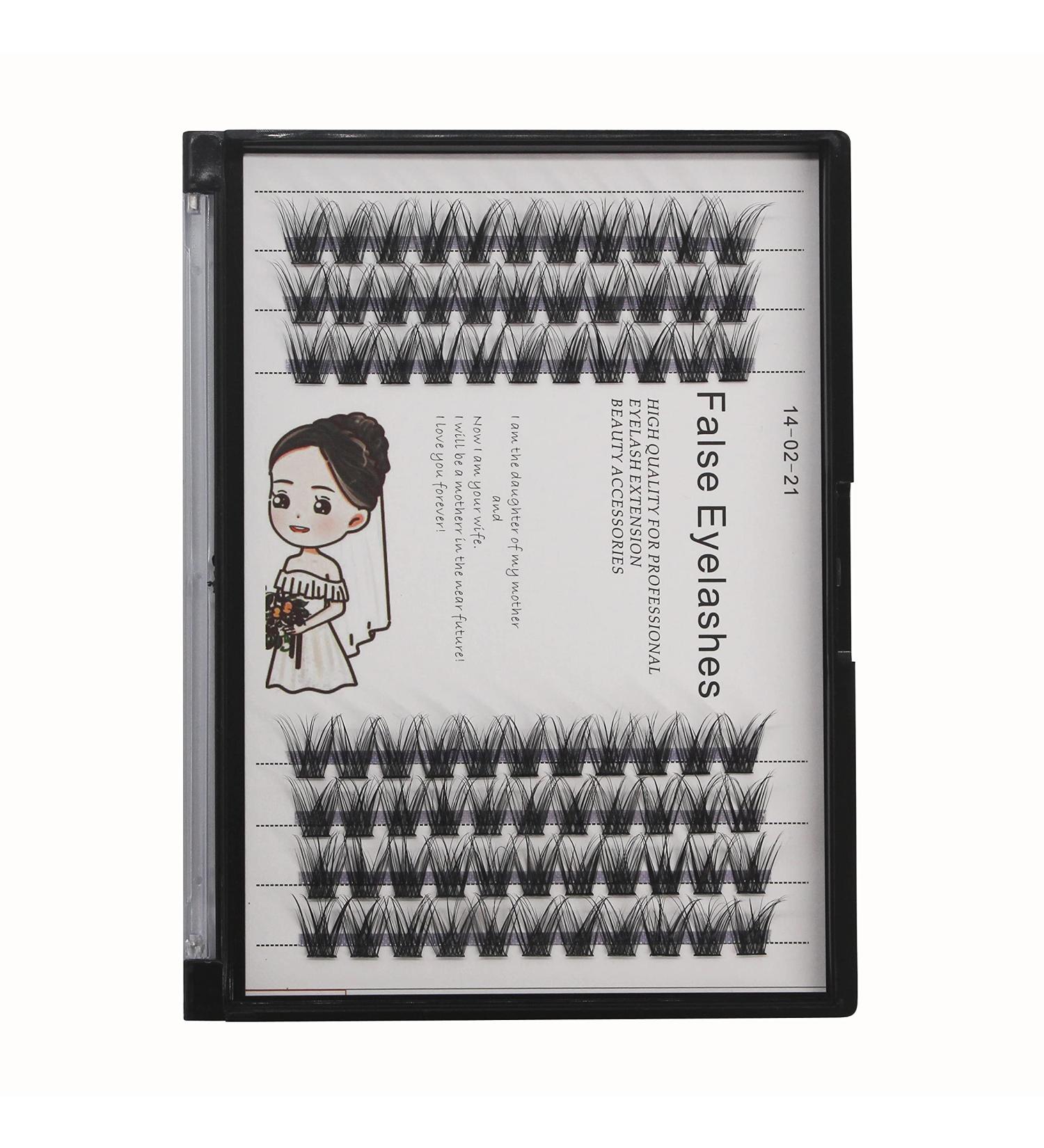 Bodermincer 84 Cluster D Curl Natural Style Eyelashes 12MM - Professional Makeup Fake False Eyelashes - Buy Online on SooperMarket.com