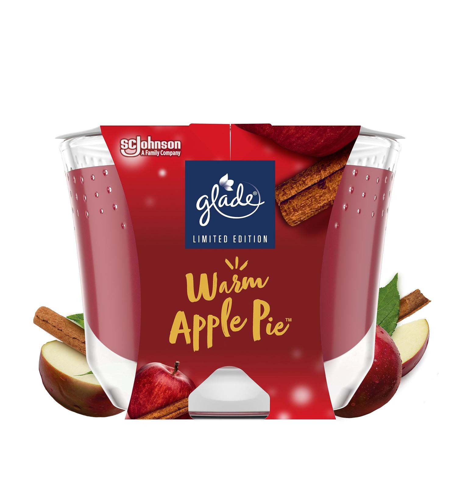 Glade Long-Lasting Scented Candle - Warm Apple Pie | 39 Hour Burn Time | Pack of 4 (4x224g) | International Shipping Available - Buy Online on SooperMarket.com