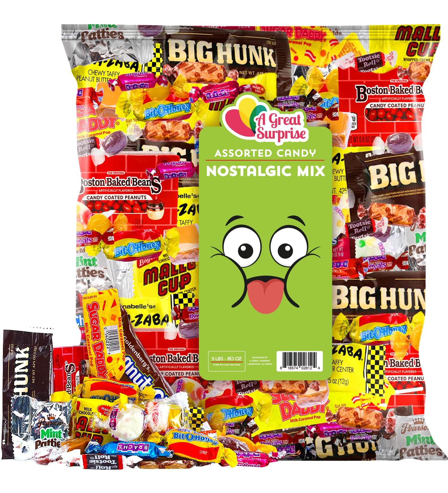 Old-Time Candy - Vintage - Nostalgic Candy Mix - Bulk Candy - Boston Baked Beans  Mallo Cups  Abba Zabba  Big Hunk  and more! - 5 Pounds Nostalgia 5 Pounds - Buy Online on SooperMarket.com
