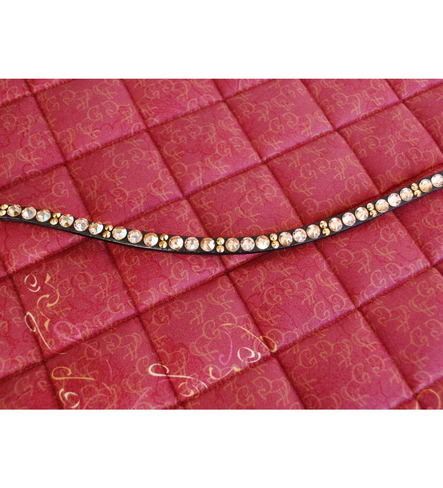Gl cksHucke 'Goldliebe' Curved Narrow Browband for Shetland Ponies - Gold with Rhinestones - Buy Online on SooperMarket.com