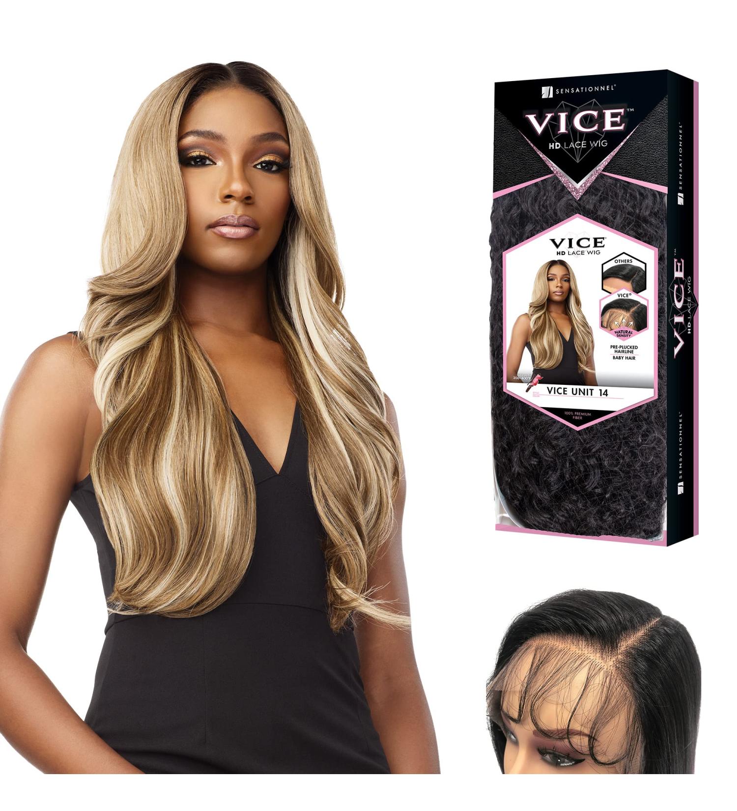 Sensationnel Vice Lace Front Wig - HD Transparent Lace, Pre-plucked Hairline, 5 Inch Deep Part, Balayage Platinum - Vice Unit 14 - Buy Online on SooperMarket.com
