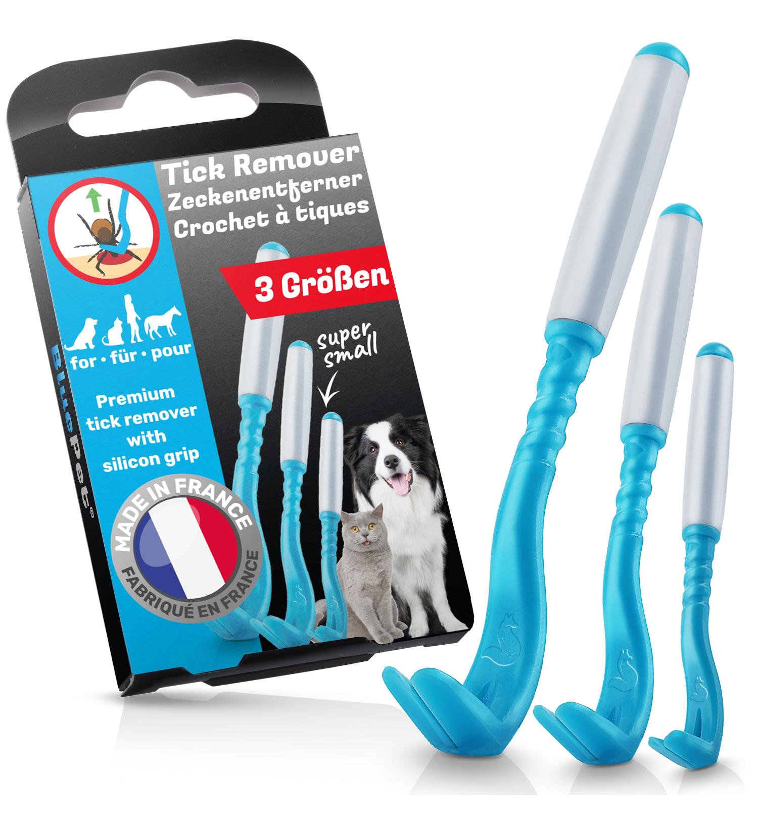 Bluepet 3 Set Premium Tick Hooks - Effective Tick Remover for Dogs Cats Horses & Humans - Alternative to Tick Tweezers - Tick Protection Tool - Buy Online on SooperMarket.com