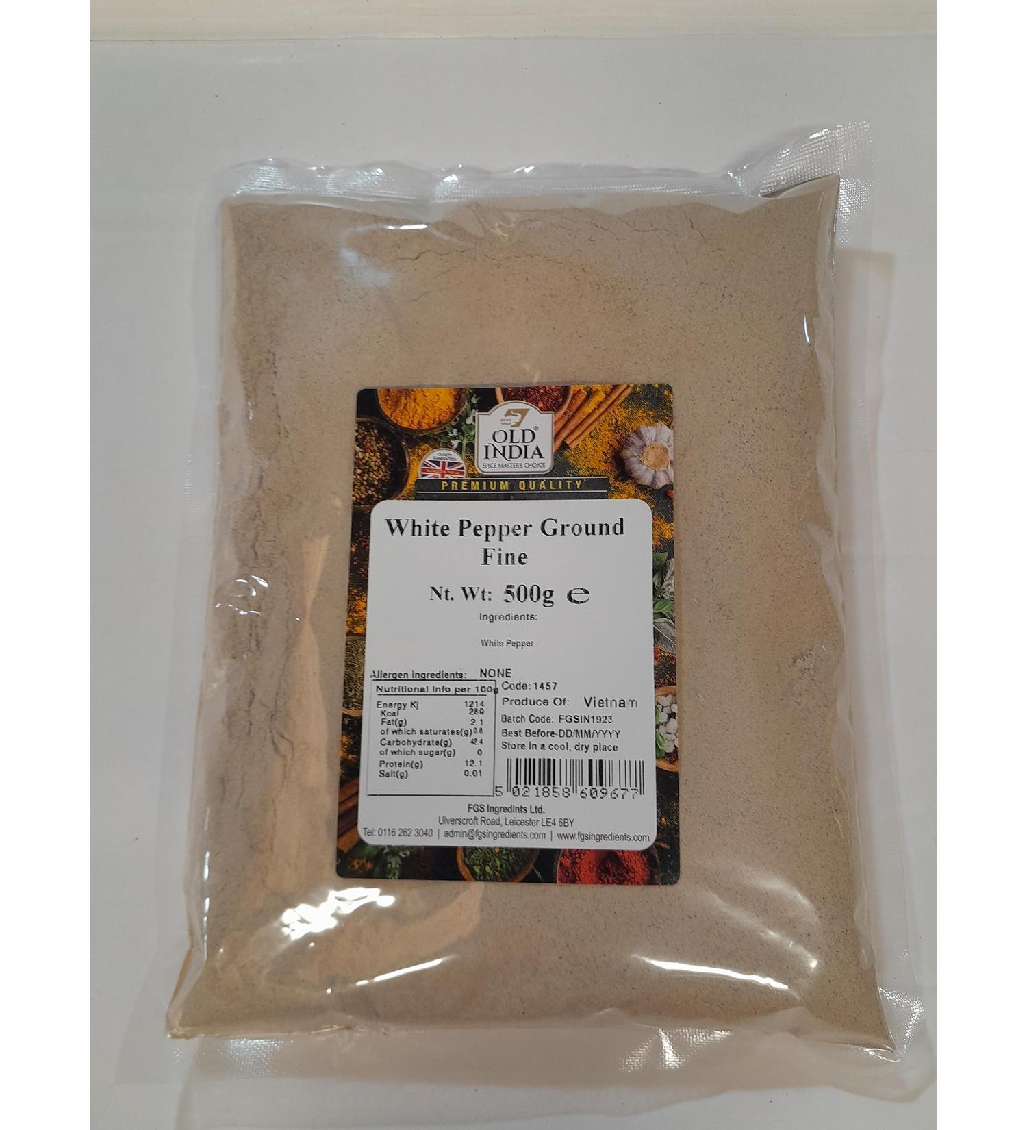 Old India White Pepper Ground Fine 500g