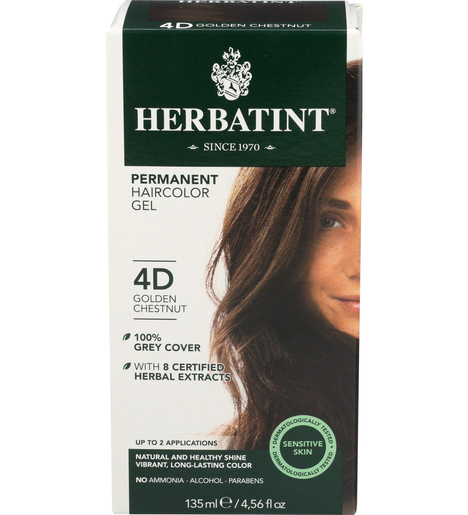 Herbatint Hair Color Golden Chestnut 4D - 4.56 Fl Oz | Natural Long-Lasting Hair Dye for Vibrant Color | International Shipping Available - Buy Online on SooperMarket.com