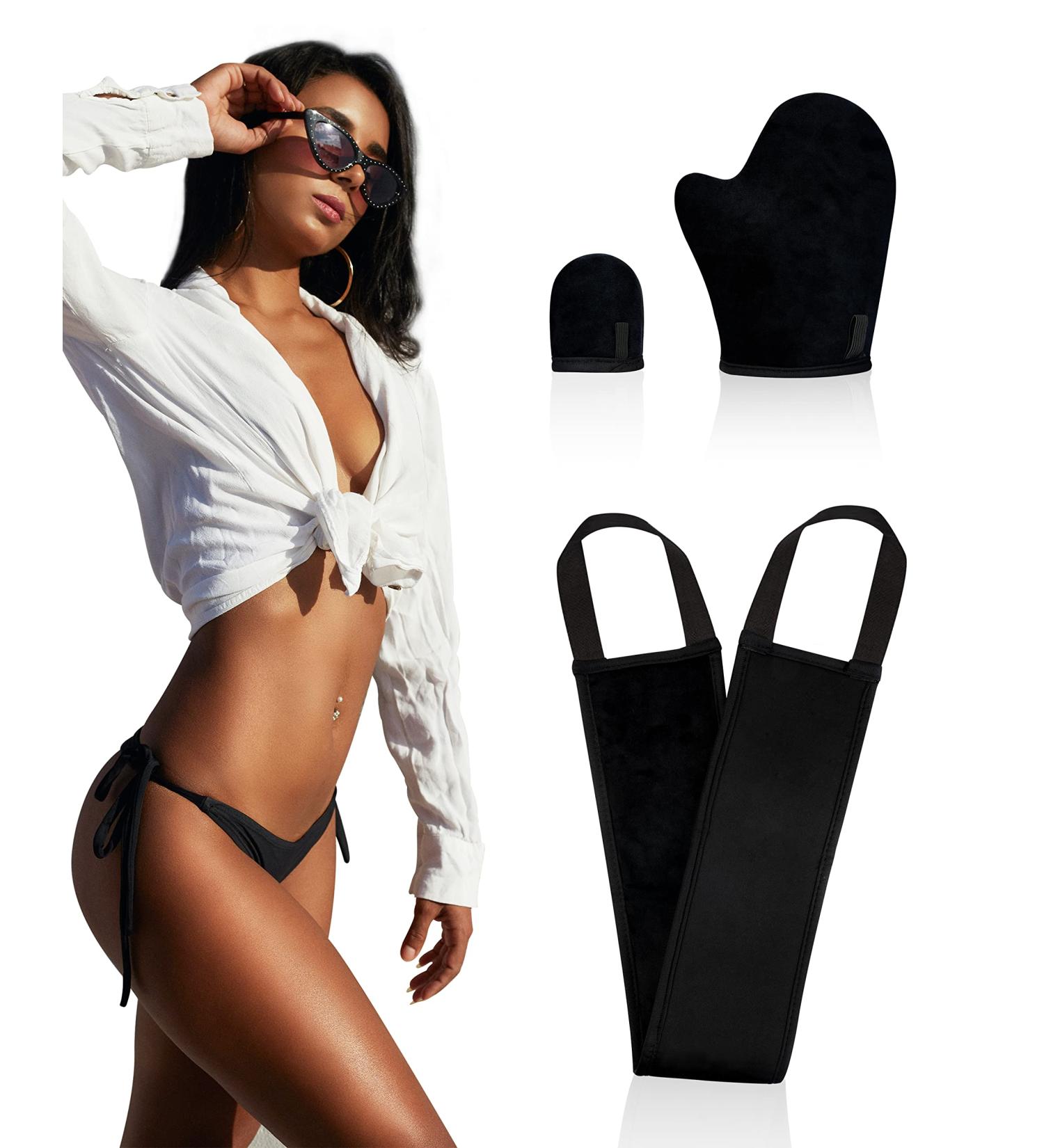 3-in-1 Self Tanning Mitt Applicator Kit with Back Lotion Applicator - Ultra Soft Glove for Self-Tan Application - Buy Online on SooperMarket.com