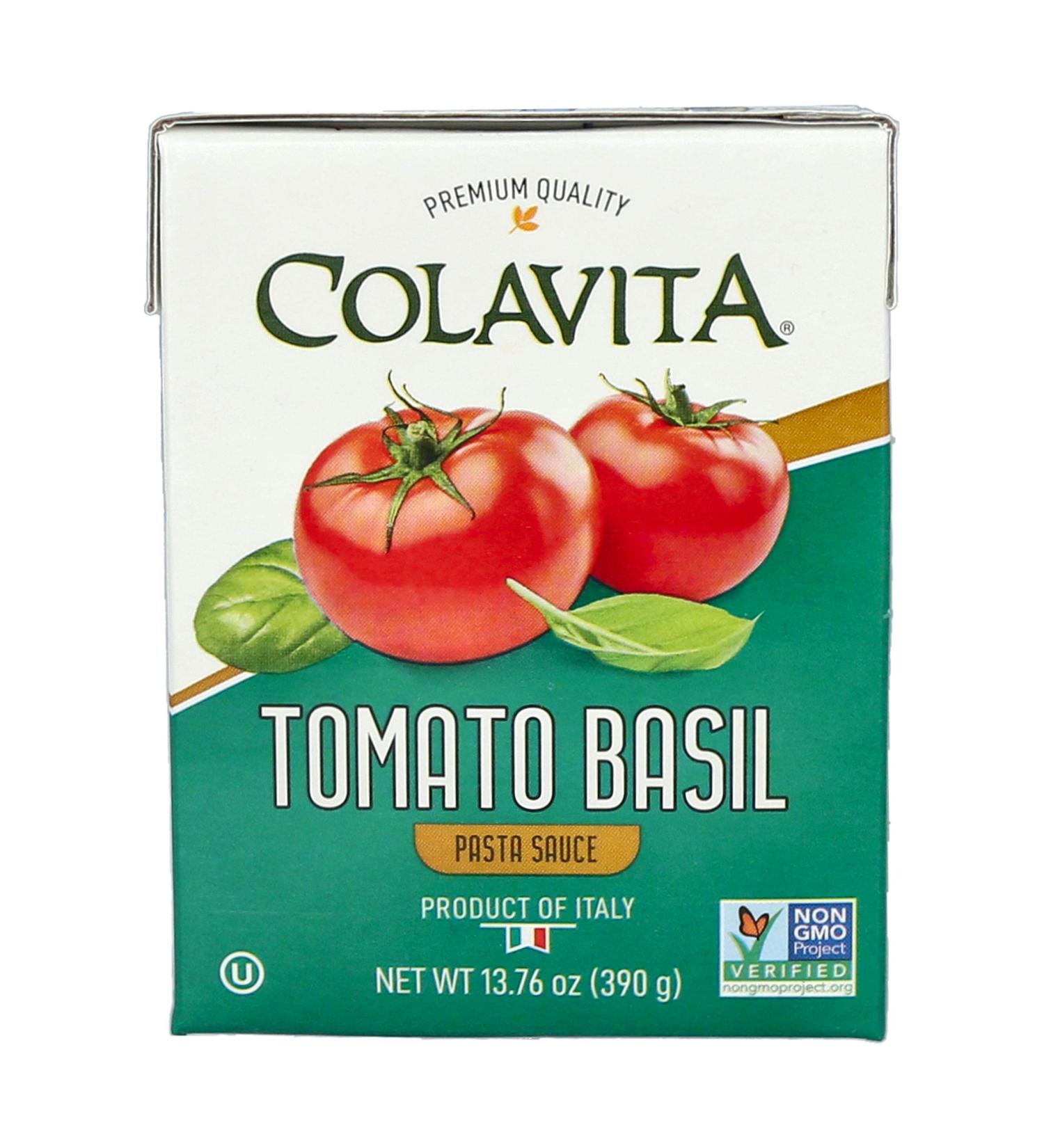 Colavita Tomato Basil Pasta Sauce Recart 13.76 Oz (Pack of 16) | Authentic Italian Recipe with Fresh Non-GMO Ingredients | Gluten-Free and Sustainable Packaging from Italy - Buy Online on SooperMarket.com
