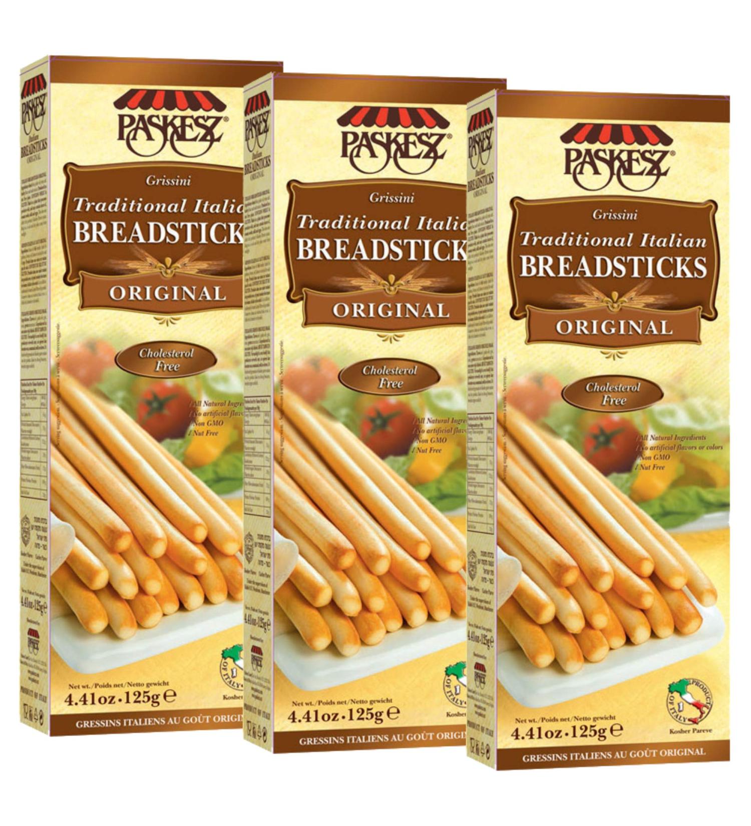 Grissini Breadsticks, Original - All Natural Traditional Italian Breadsticks, Non-GMO - 4.4 Ounce, 3 Pack