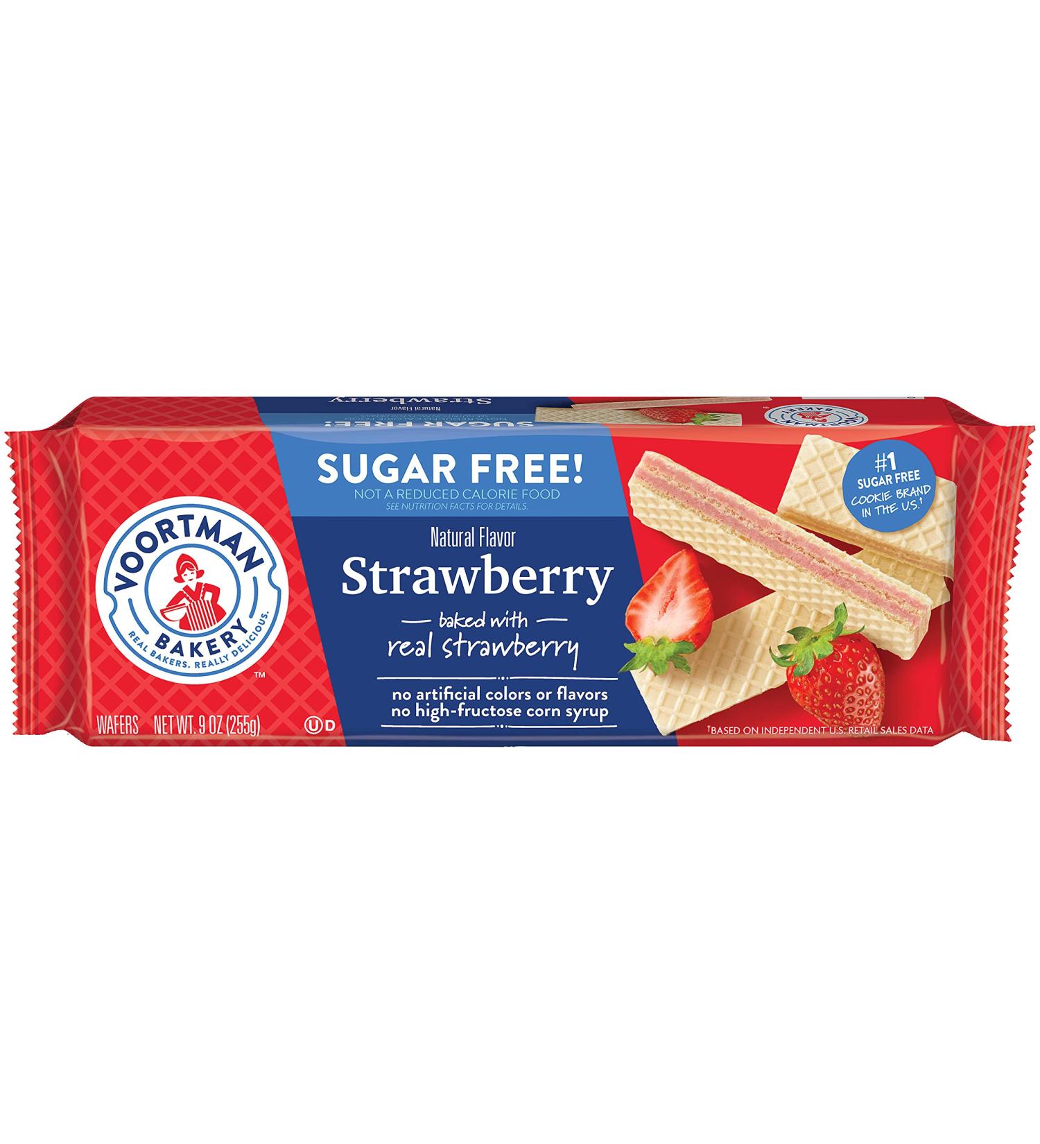 Voortman Bakery Sugar Free Strawberry Wafer 30 Count - Delicious Strawberry Flavor (Pack of 1) - Buy Online on SooperMarket.com