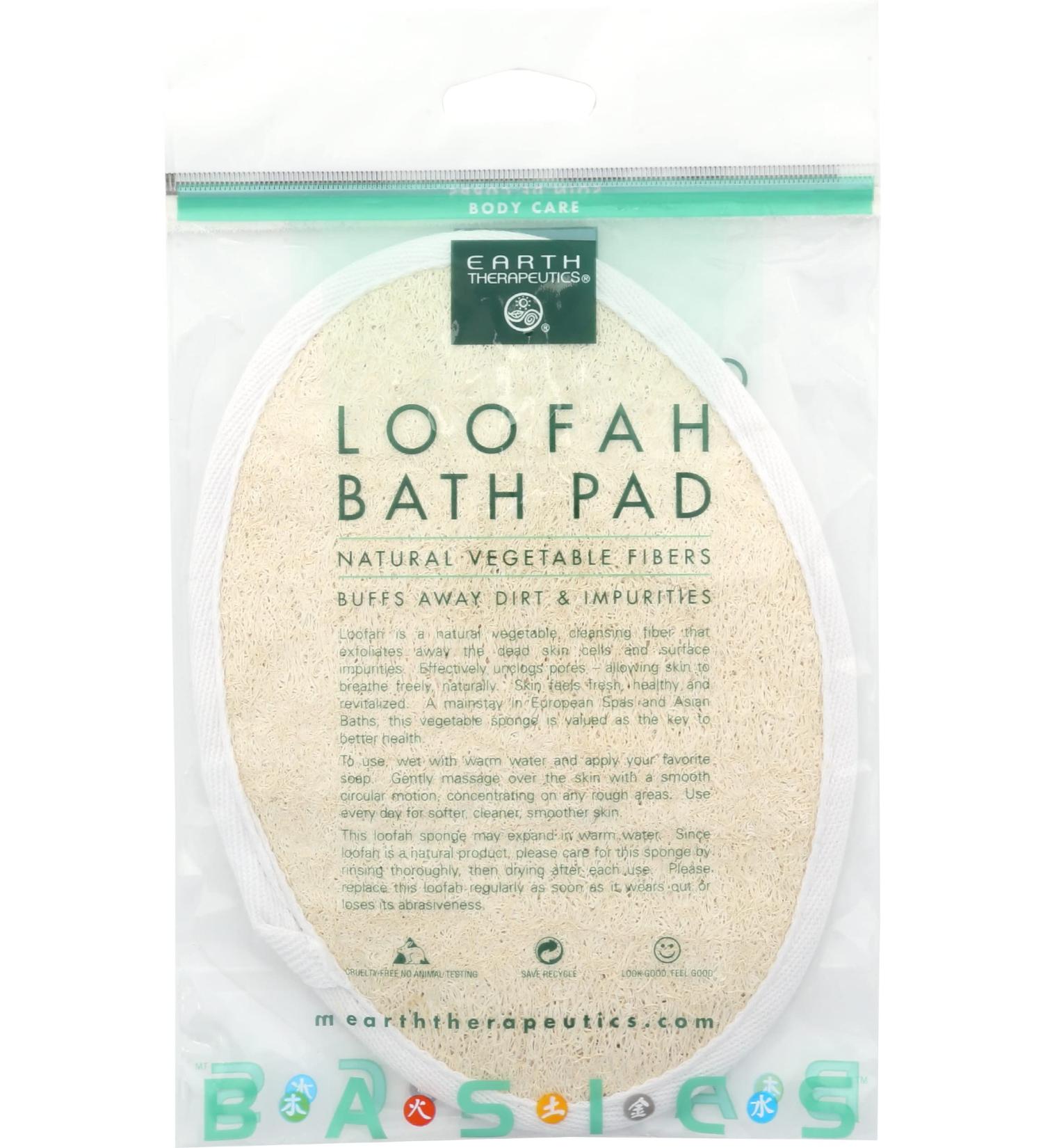 Earth Therapeutics Loofah Bath Pad - Exfoliating Shower Sponge for Smooth and Radiant Skin - Buy Online on SooperMarket.com