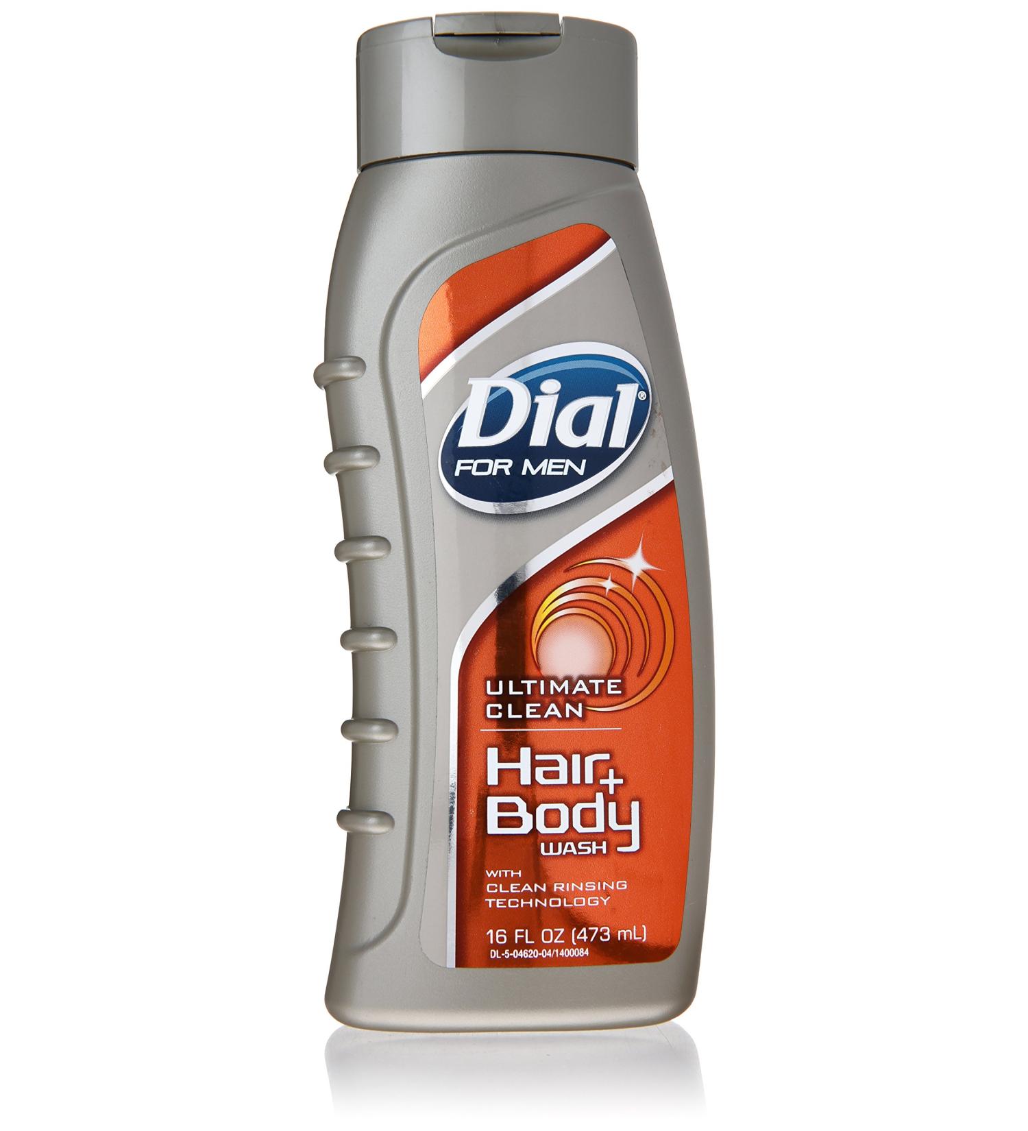 Dial for Men Hair + Body Wash Ultimate Clean with Clean Rinsing Technology 16 Fluid Ounces