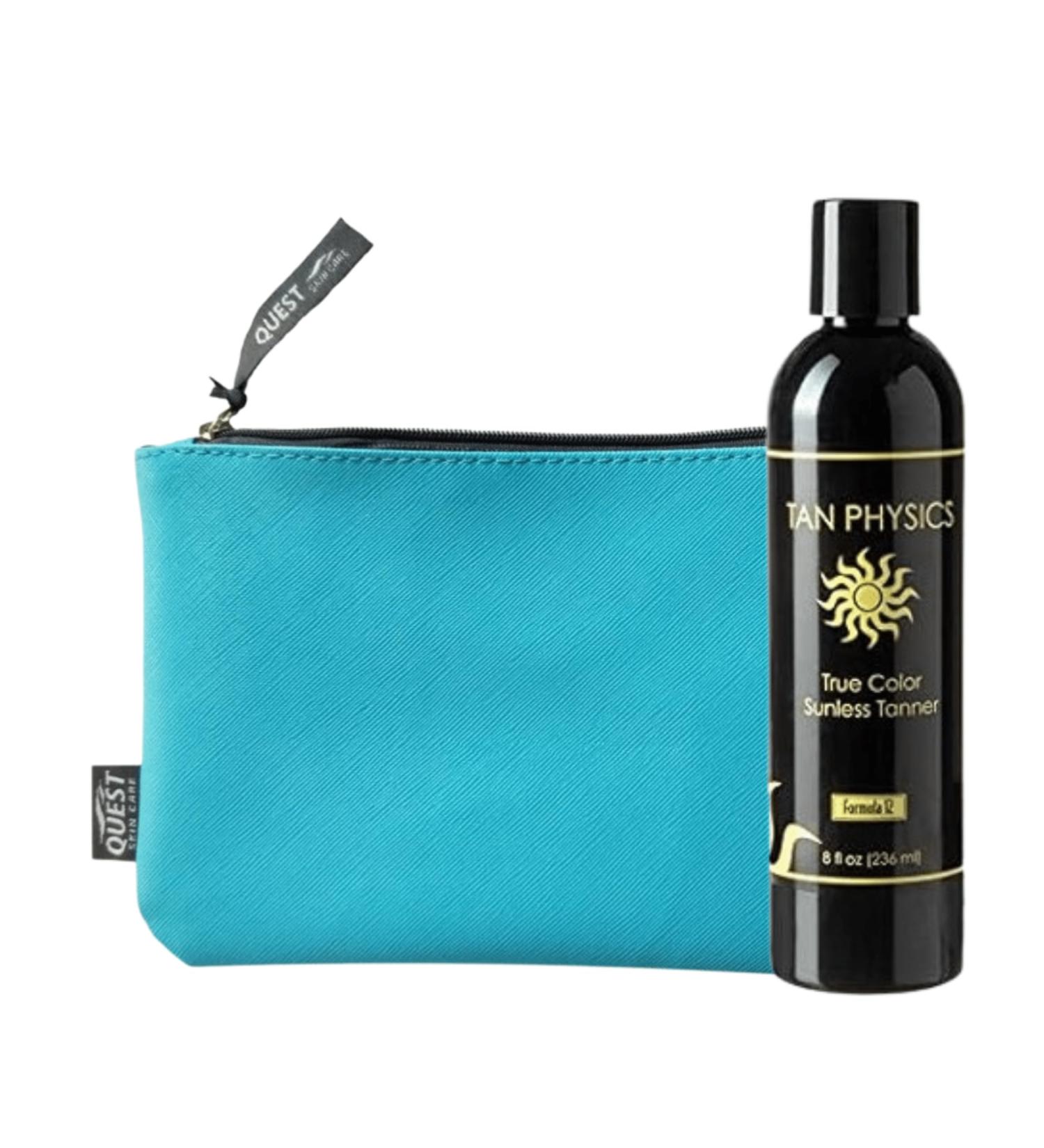Tan Physics Self Tanner 8 Fl Oz - True Color Sunless Tanner with Blue Makeup Bag | Bestselling Self Tanners for Quick Natural Tan - Buy Online on SooperMarket.com