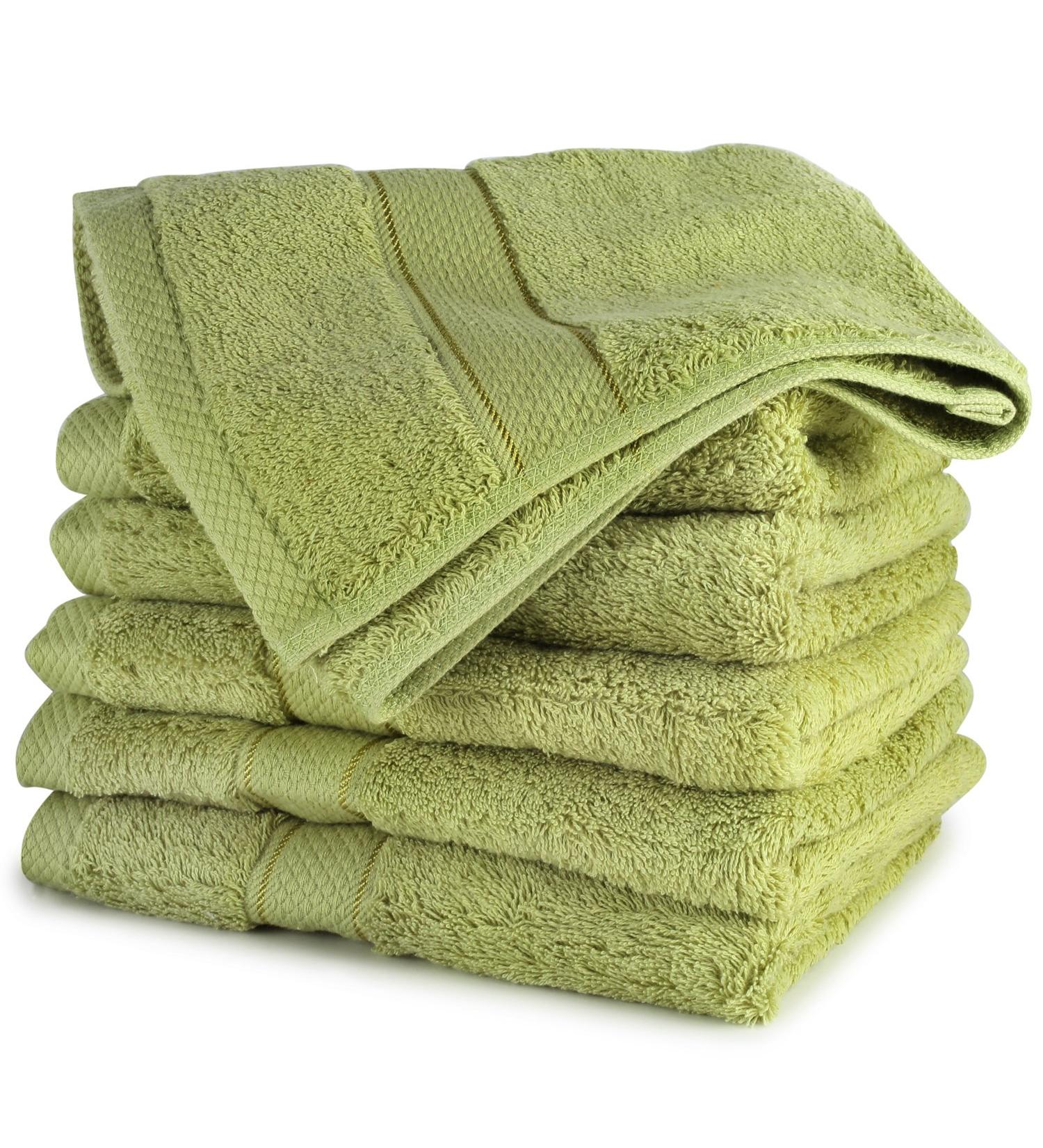 Cozy Homery Egyptian Cotton Wash Cloths 6-Pack | Ultra Soft 13x13 Washcloths for Kids & Adults | 650 GSM Spa Quality Towel Set | Green Wash Cloths - Buy Online on SooperMarket.com