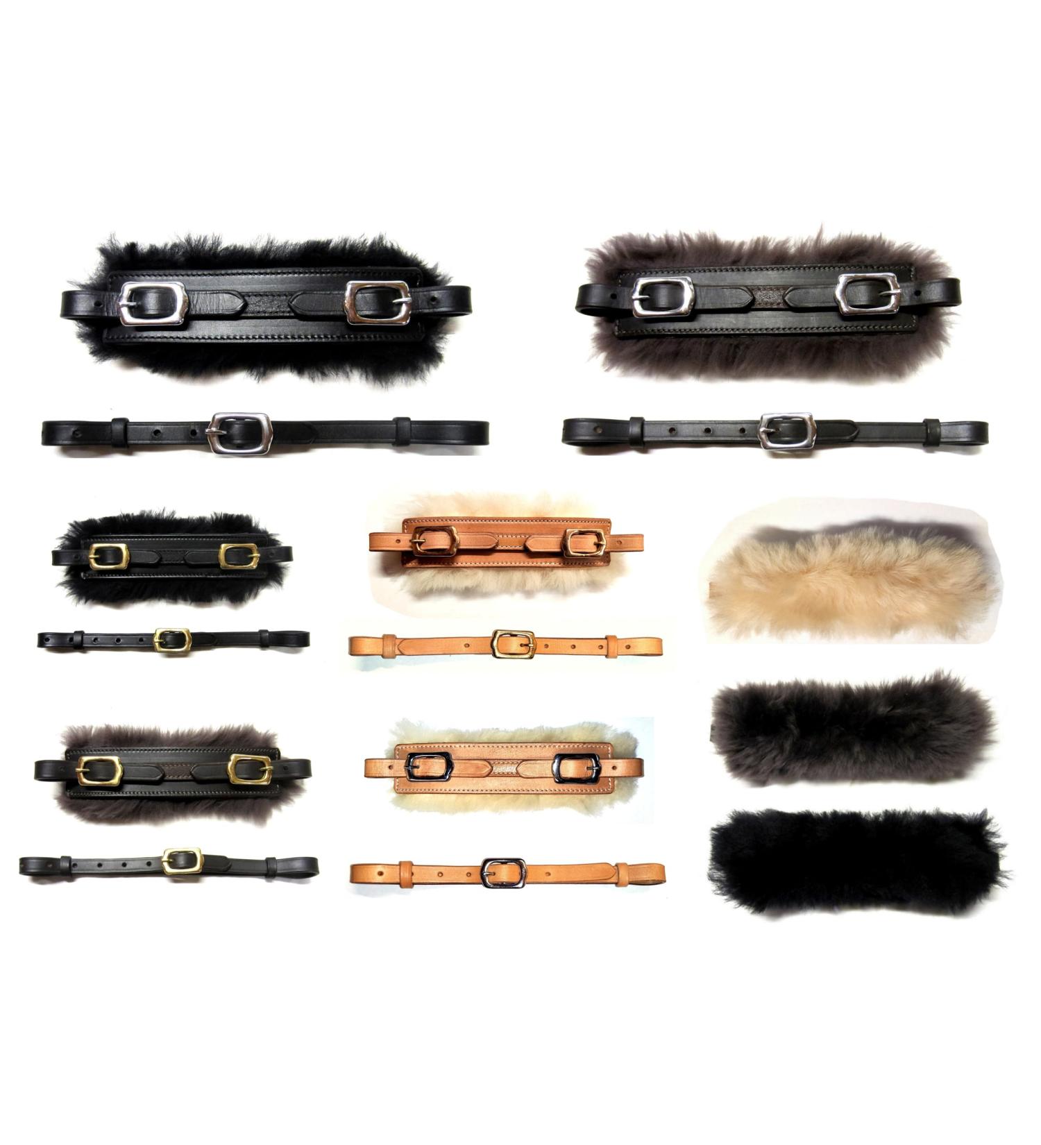 Buy PS Horse Articles Brown Sheepskin Padded Noseband & Chin Strap Set | Premium Equestrian Gear for International Shipping - Buy Online on SooperMarket.com