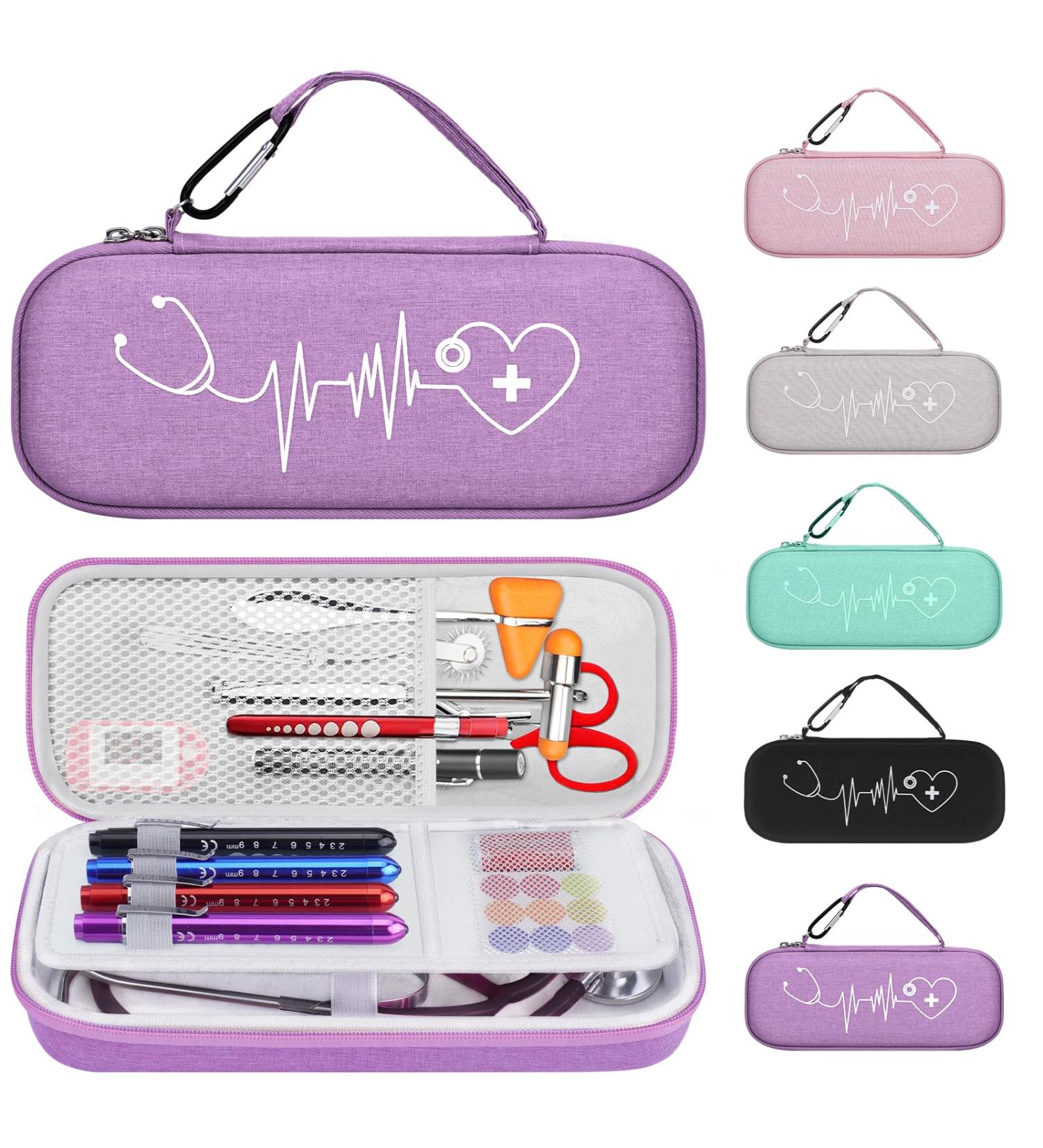Premium Stethoscope Case for MDF & Littmann Models - Durable Purple with Mesh Pocket for Nurse Accessories - International Shipping Available - Buy Online on SooperMarket.com