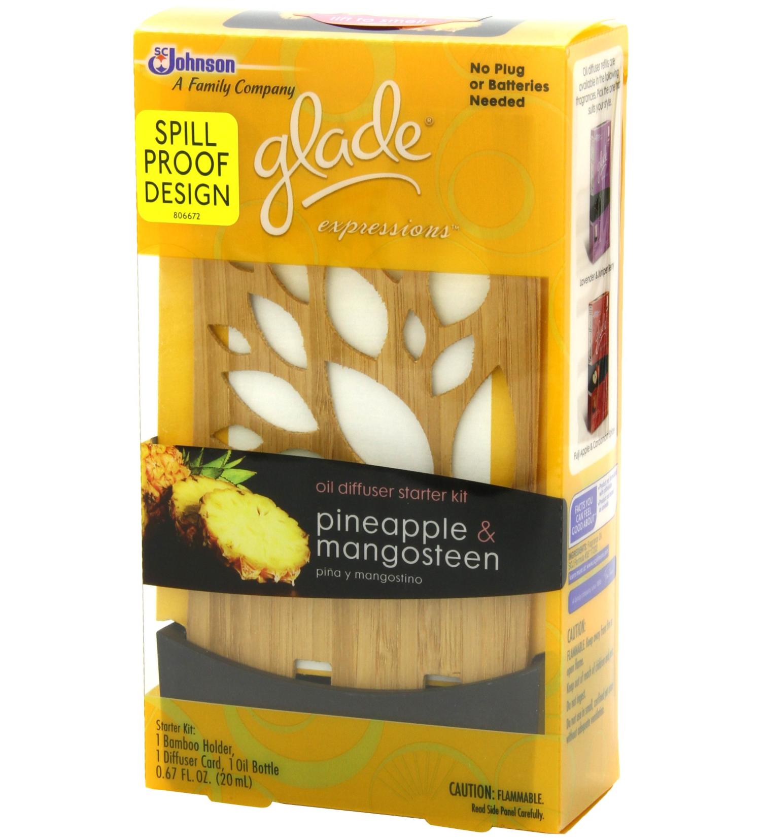 Buy Glade Expressions Oil Diffuser Starter - Pineapple & Mangosteen - 0.67 oz | International Shipping Available - Buy Online on SooperMarket.com