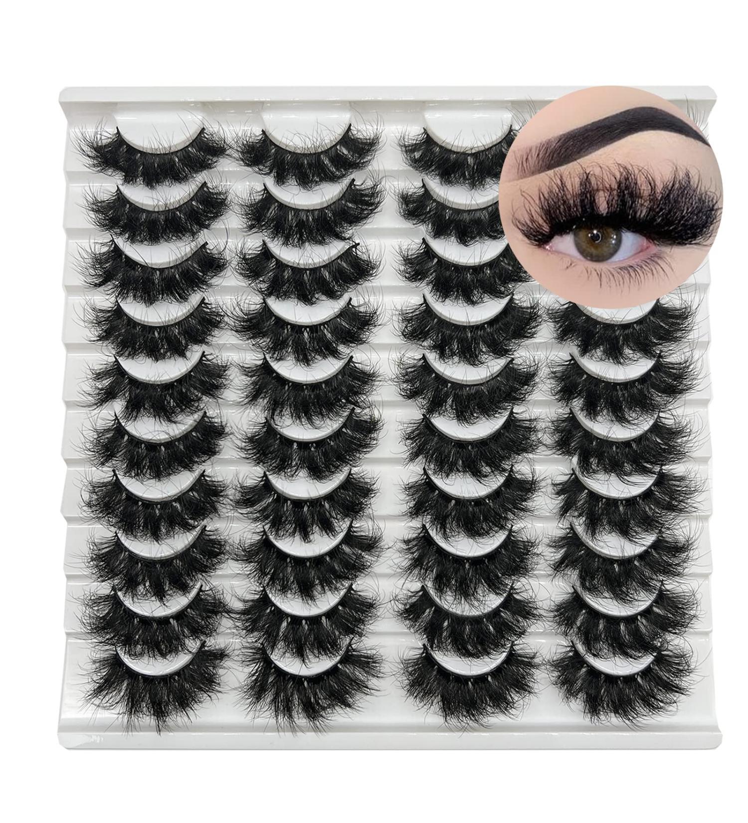 20 Pairs Dramatic 25MM Fluffy Mink Eyelashes Wholesale Pack by TIKILEY - Reusable and Long Bottom Lashes - Buy Online on SooperMarket.com