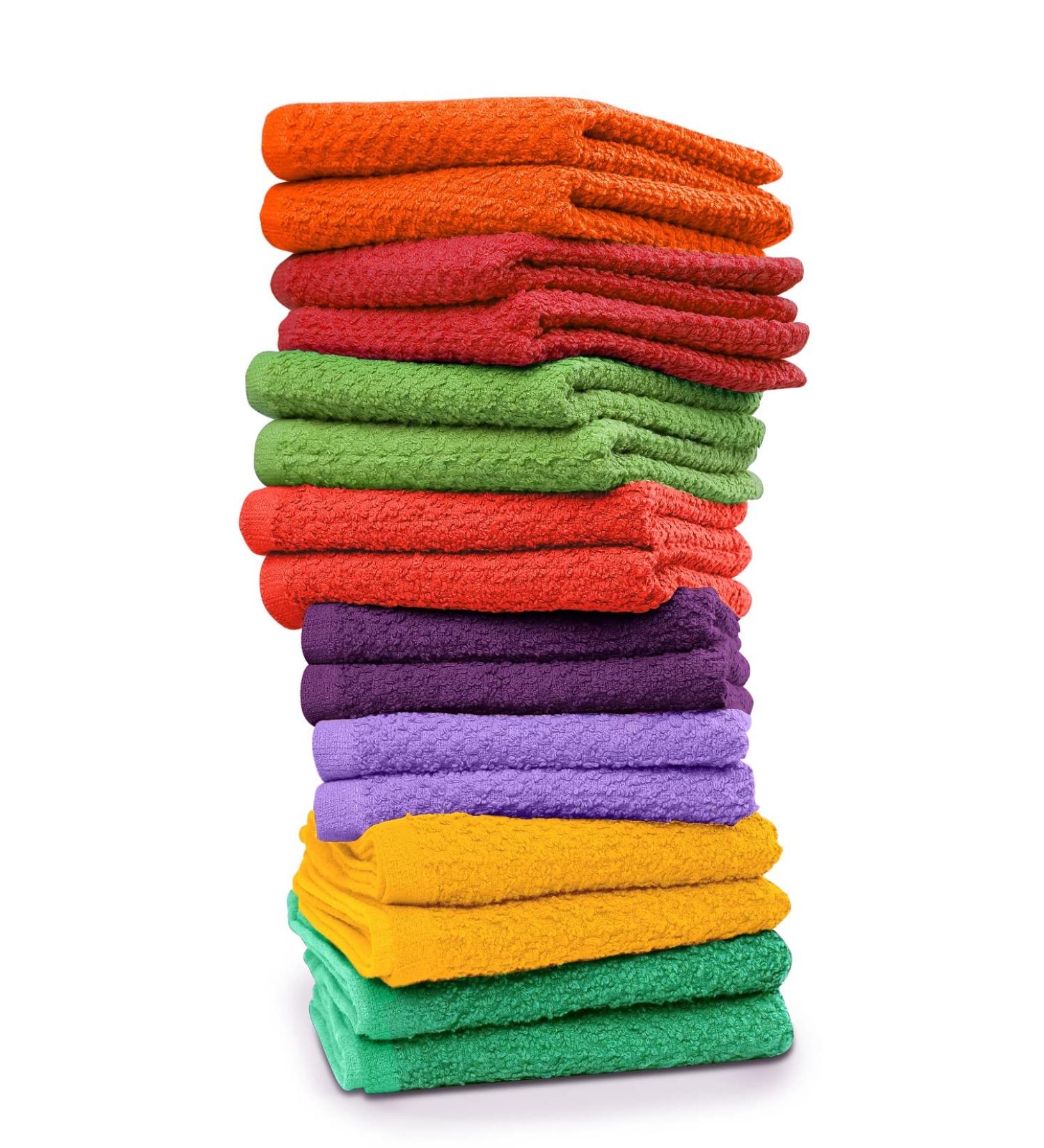 Tukasa Linens 16 Pack Cotton Washcloths - 12x12 Inches - Highly Absorbent Face and Body Towels - Multipurpose and Lightweight - Travel and Bath Towel - Multi-Color - Buy Online on SooperMarket.com