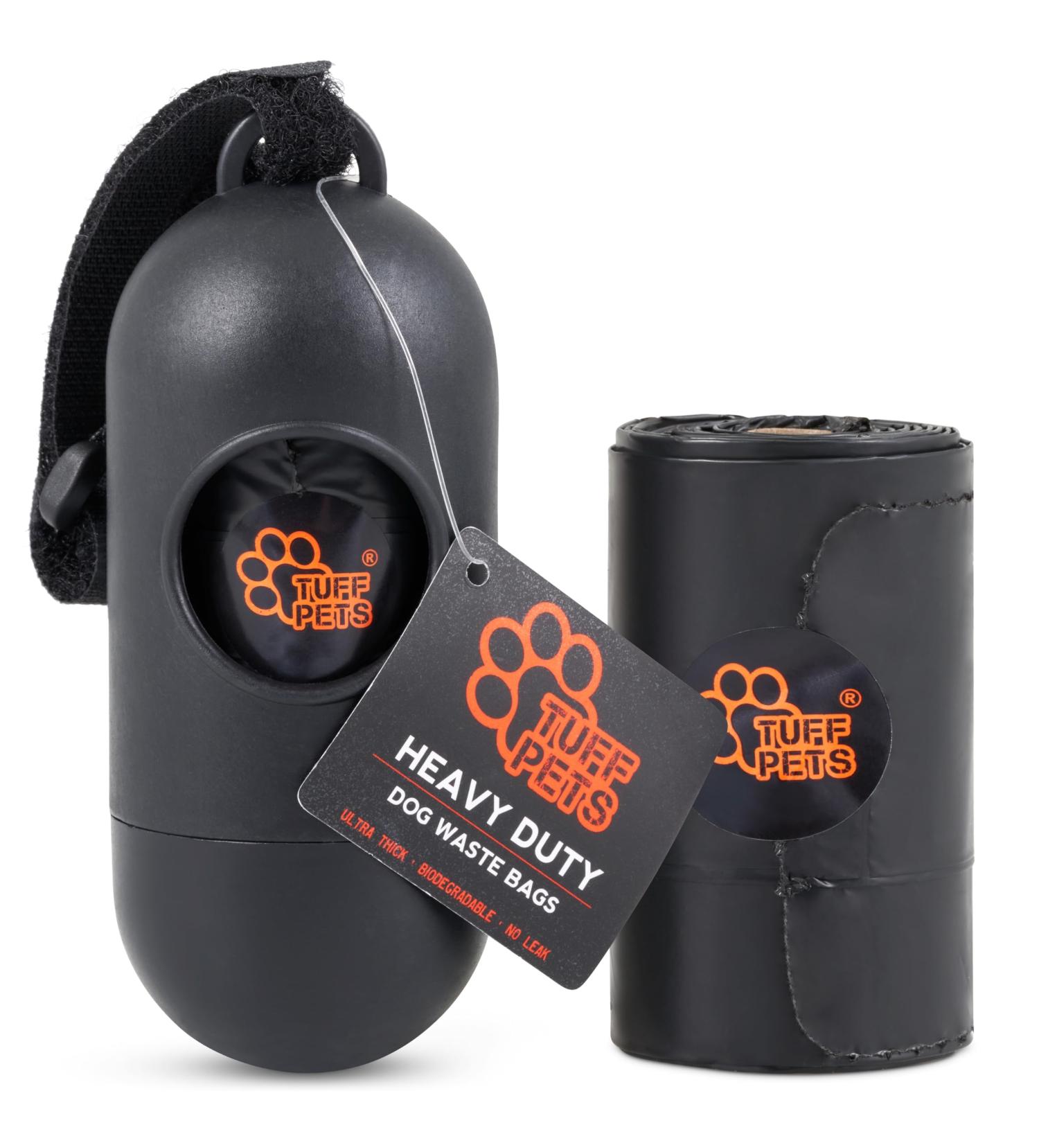 Tuff Pets Dog Poop Bag Holder - Poo Bag Holder Made From Bamboo - 1 Roll of Tuff Pets Poo Bags (10 Bags) Included - Dog poop bag Dispenser - Works With Any Poo Bag Rolls - Buy Online on SooperMarket.com