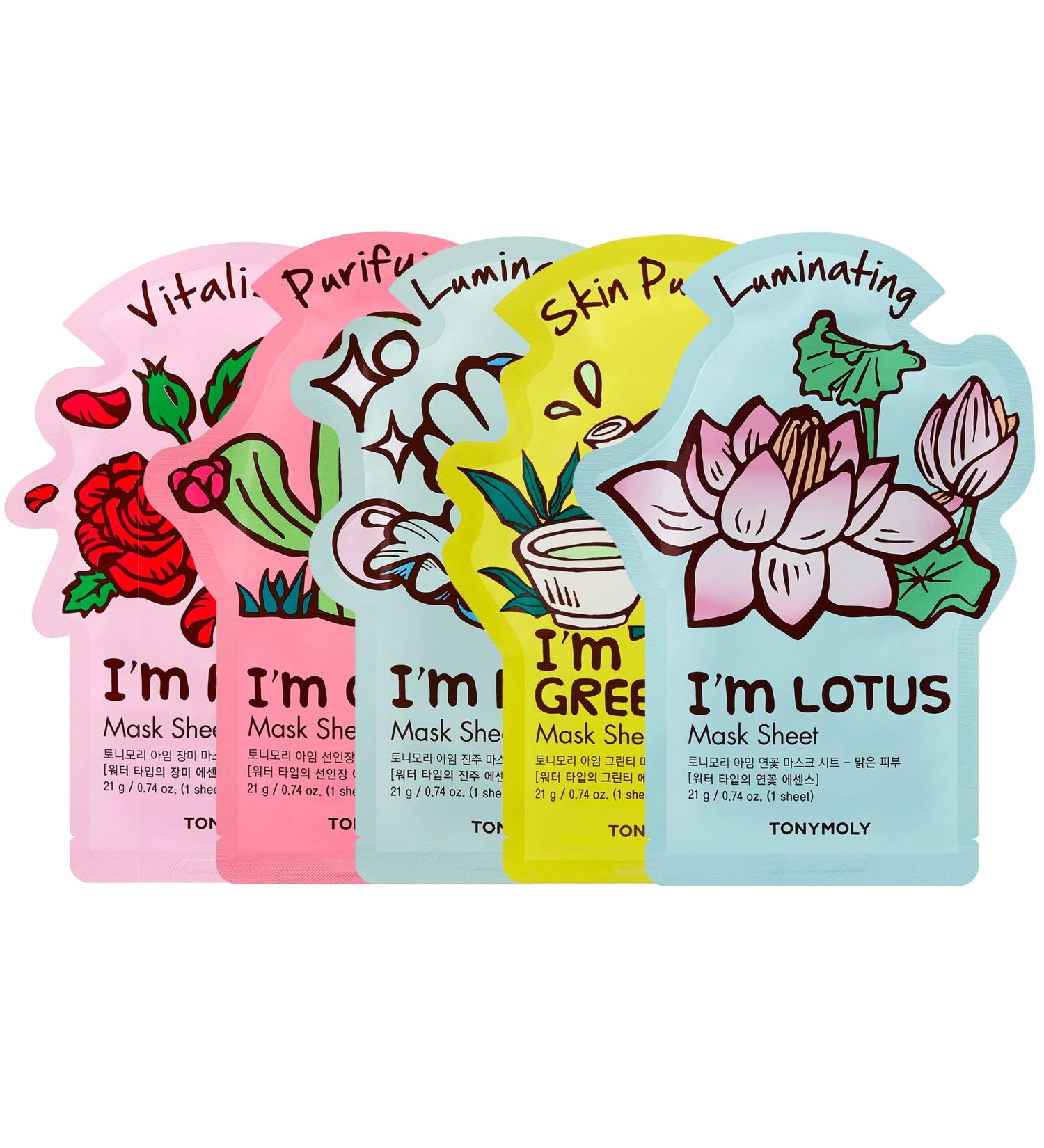 TONYMOLY I'm Real Radiance Sheet Mask Set 5 Count - Brighten and Hydrate Your Skin - Buy Online on SooperMarket.com