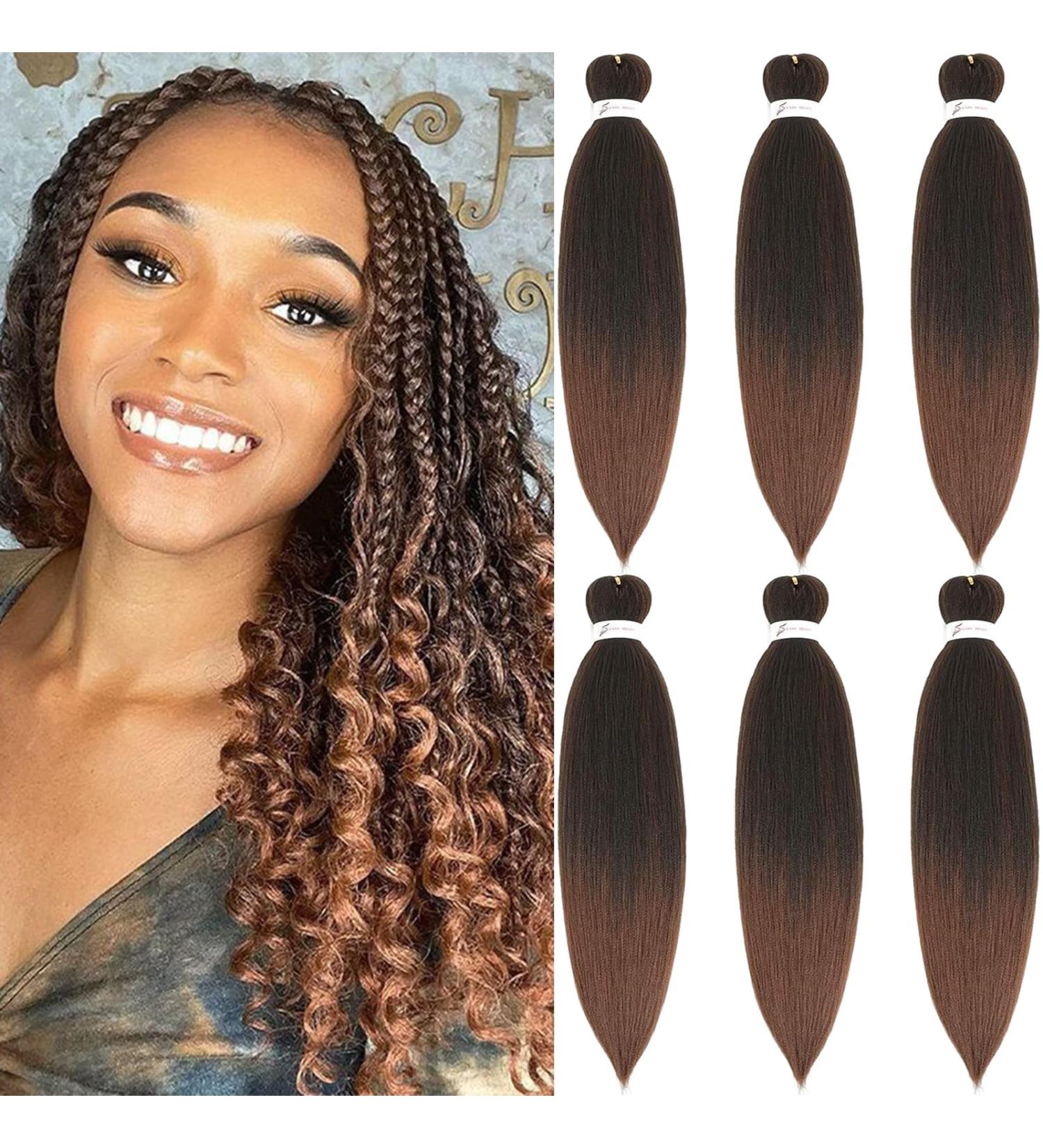Xusuperb Pre-Stretched Braiding Hair 16 Ombre Extensions - 6 Packs Soft Yaki-Textur Kanekalon Braids (T1B/30#) - International Shipping Available - Buy Online on SooperMarket.com