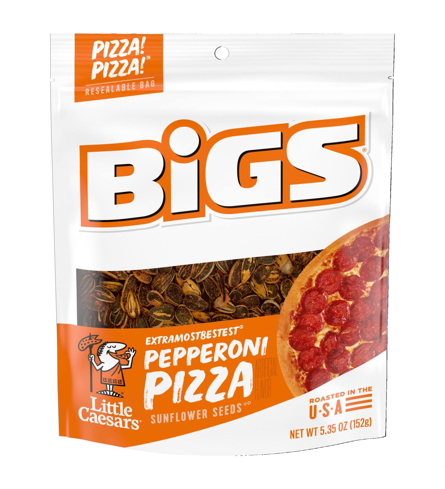 BIGS Little Caesars ExtraMostBestest Pepperoni Pizza Flavored Sunflower Seeds, 5.35 oz