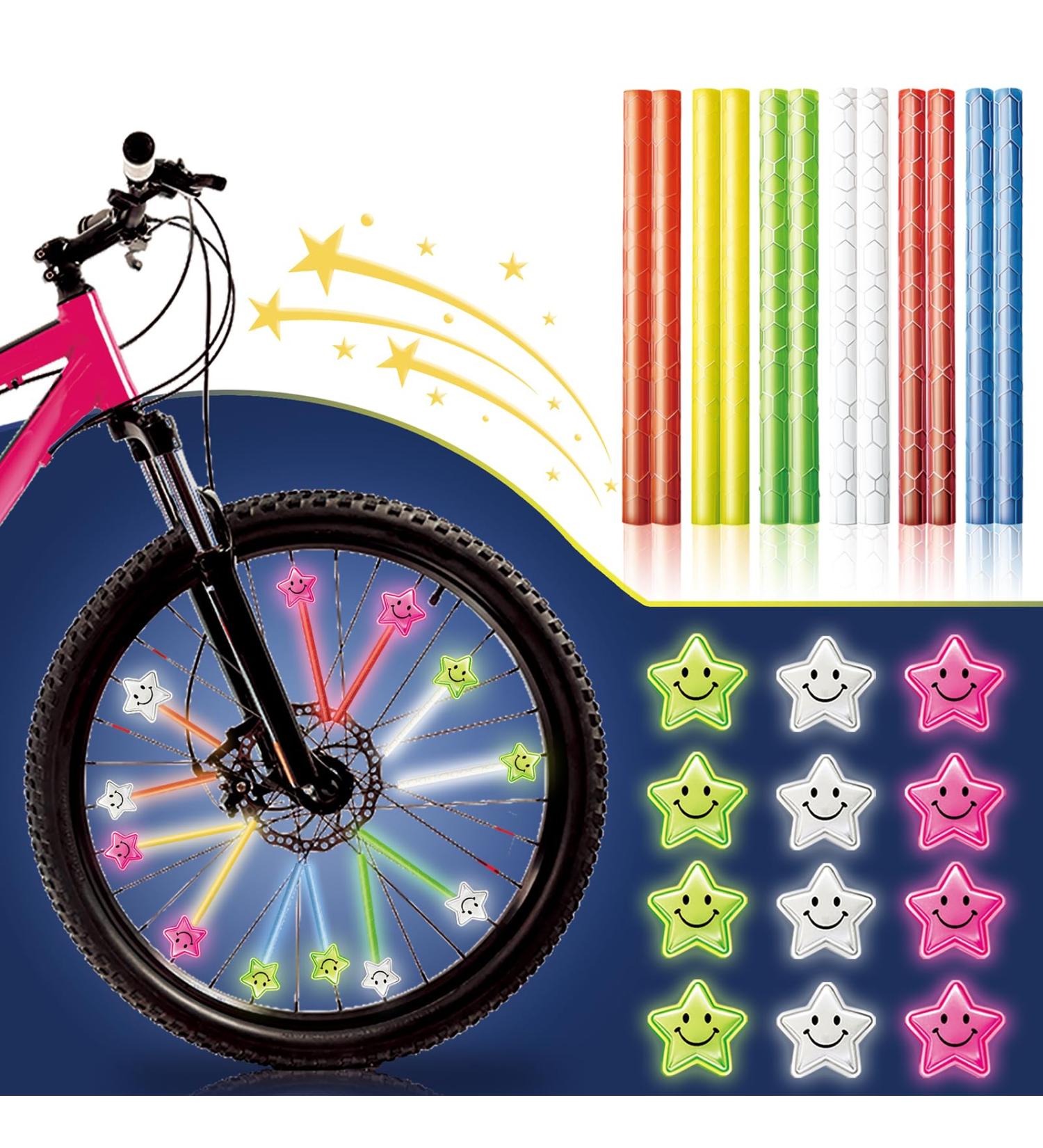 Johiux 24-Piece Colorful Spoke Reflectors for Children's Bicycles | Safety Accessories & Star Reflectors - Buy Online on SooperMarket.com