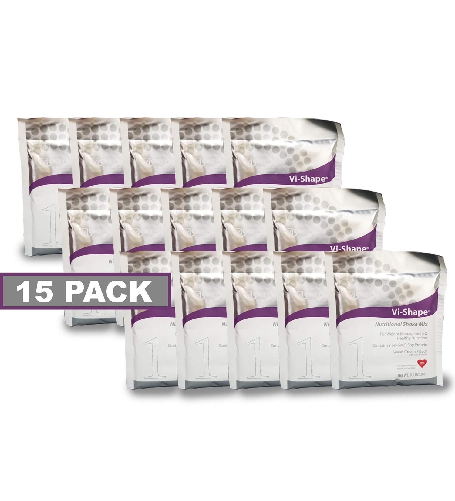 ViSalus Vi-Shape Nutritional Shake Mix Travel Packets (15 Count) - Sweet Cream Flavor - Buy Online on SooperMarket.com