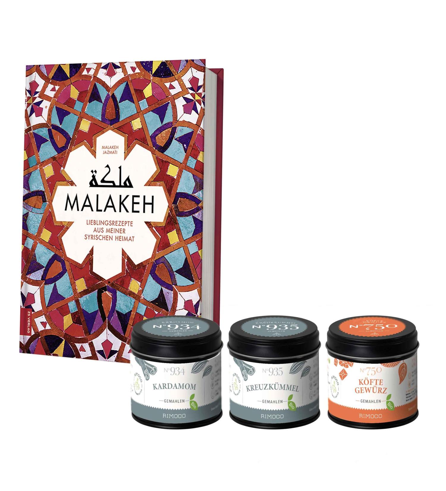 Buy Rimoco Malakeh Gift Set - Cookbook & Spices (Cardamom Cumin Kofte) - International Shipping Available - Buy Online on SooperMarket.com