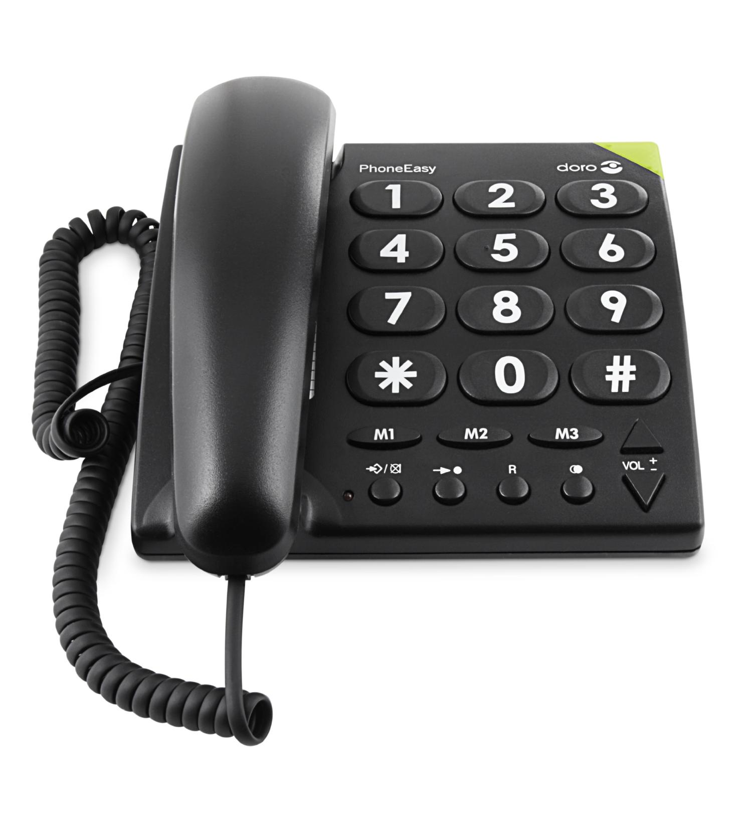 Doro PhoneEasy 311c Senior Telephone - Corded Large Key Optical Call Signaling Hearing Aid Compatible Loud Tone - Ideal for Seniors - Buy Now! - Buy Online on SooperMarket.com