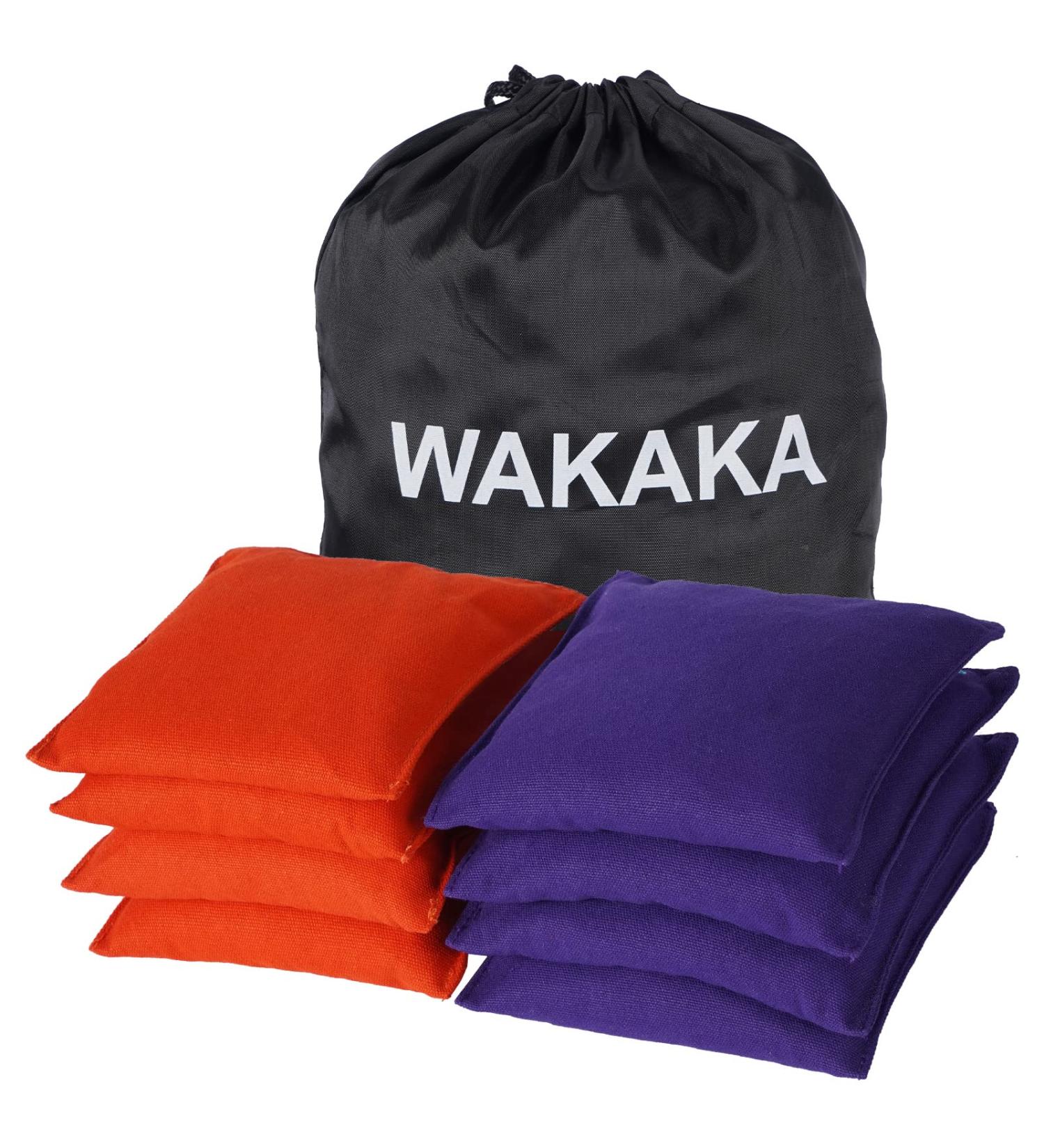 WAKAKA Cornhole Bags Set of 8 - Professional Weather Resistant Bean Bags for Cornhole Game with Tote Bags - Outdoor Tossing Game Replacement Bags - Buy Online on SooperMarket.com