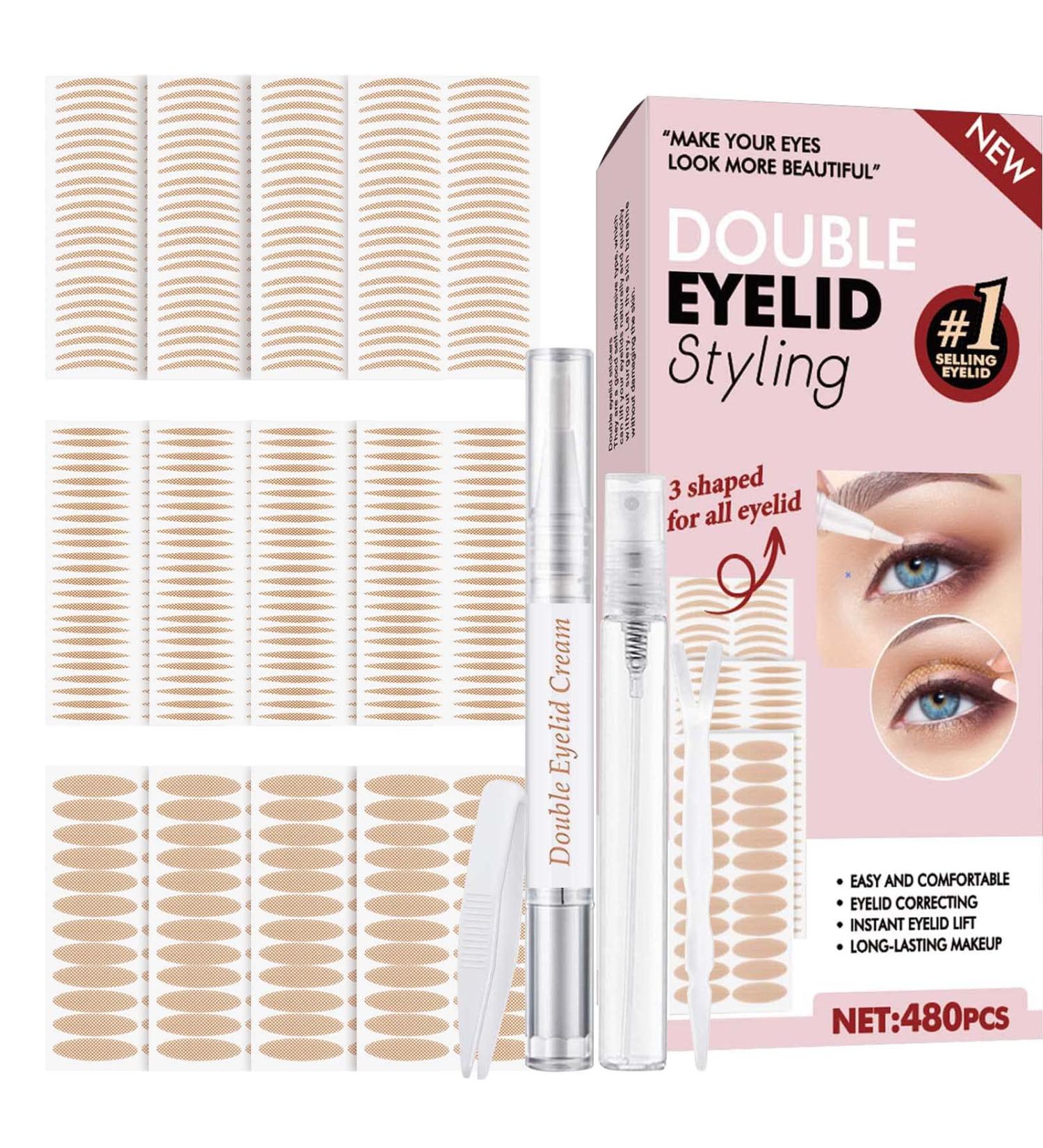 Invisible Eyelid Lifter Strips with Lifting Cream and Tools - Pink - Buy Online on SooperMarket.com