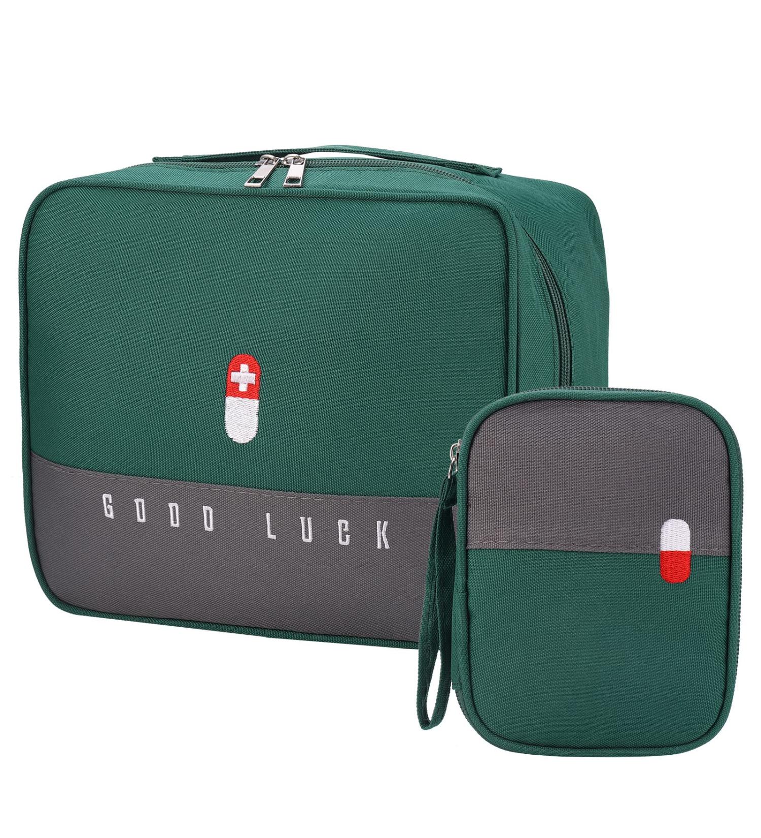Buy Medicine Pocket Travel Pharmacy Bag - Large Capacity Waterproof First Aid Storage (2 Stk Green) | Portable Medication Organizer for Home & Travel - Buy Online on SooperMarket.com