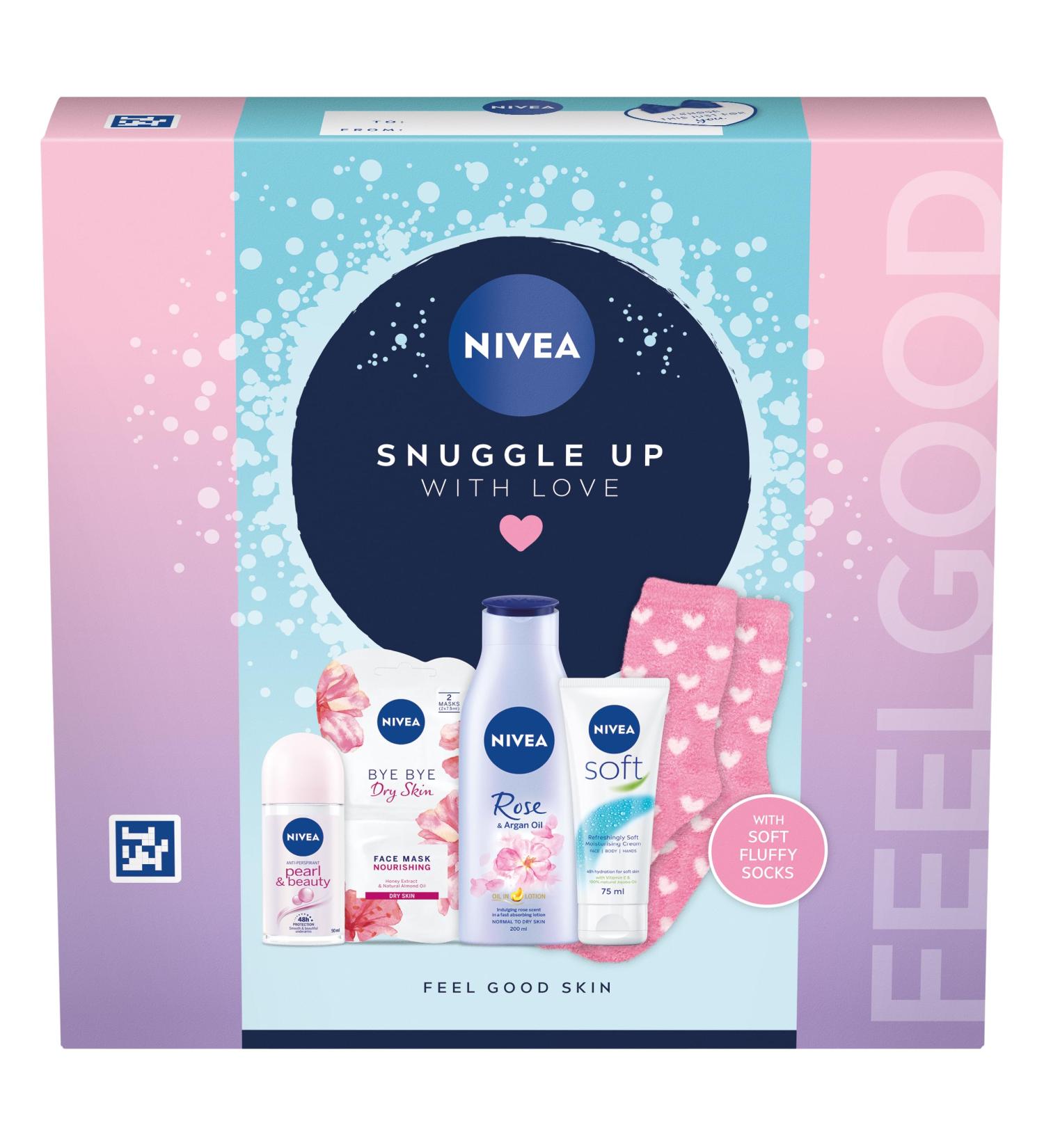 NIVEA Snuggle Up With Love Gift Set (5 Products) Women's Gift Set Includes Moisturising Cream Face Mask Anti-Perspirant Body Lotion + Fluffy Socks - Buy Online on SooperMarket.com