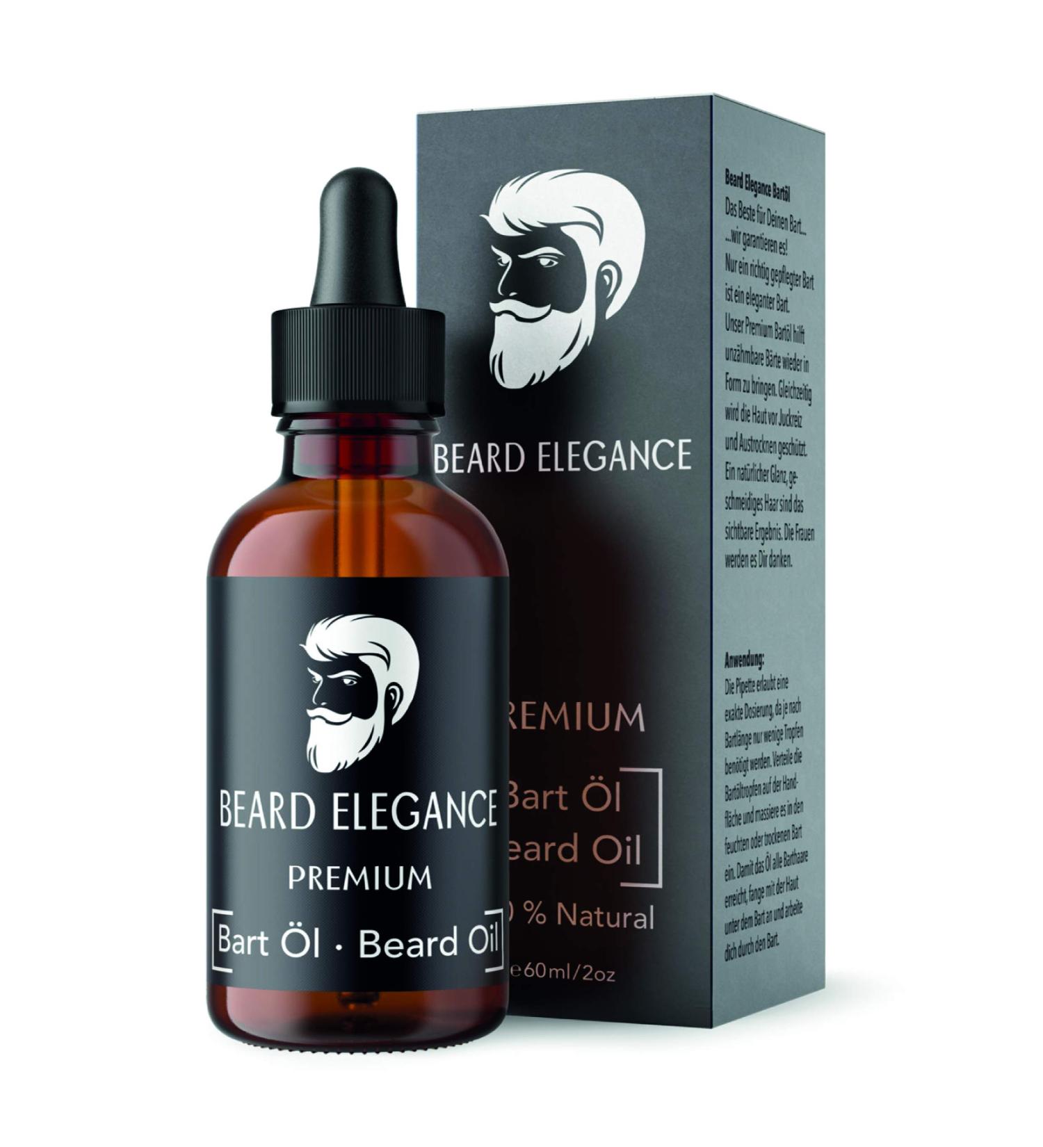 BEARGE Elegance Vegan Beard Oil 60ml | Premium Natural Beard Care with Pipette | 100% Natural | Perfect for Every Beard Bearer - Buy Online on SooperMarket.com