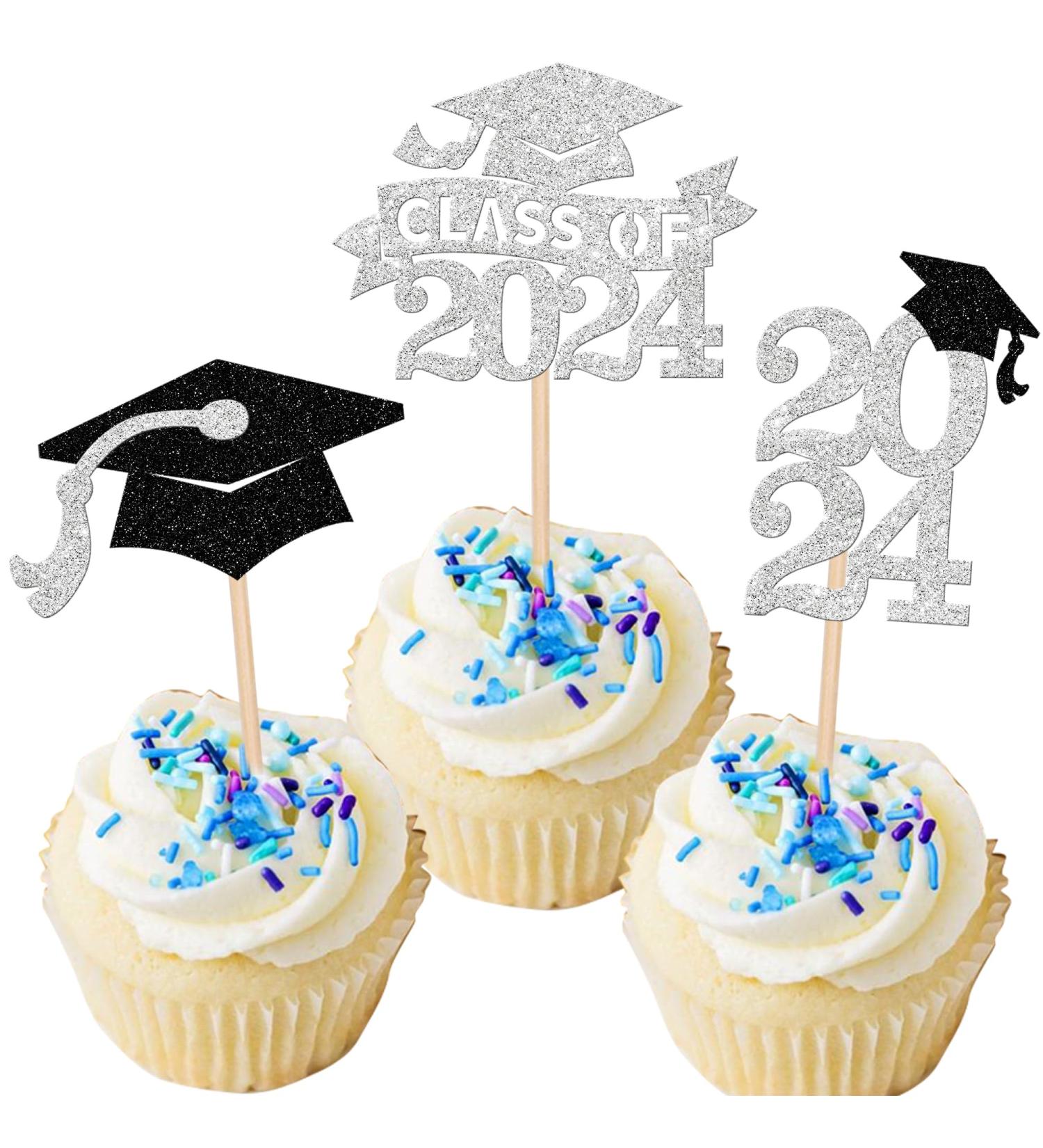 24 Pack Graduation 2024 Cupcake Toppers Glitter Congrats 2024 Done Diploma Cupcake Picks for Class of 2024 Graduation Theme Cake Decorations Party Supplies Silver congrats 2024(24 pcs) Silver-1 - Buy Online on SooperMarket.com