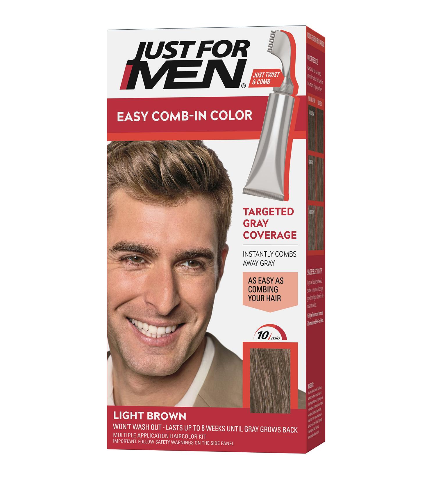 Just For Men Easy Comb-In Color - Light Brown Hair Coloring for Men - A-25 Pack - Buy Online on SooperMarket.com