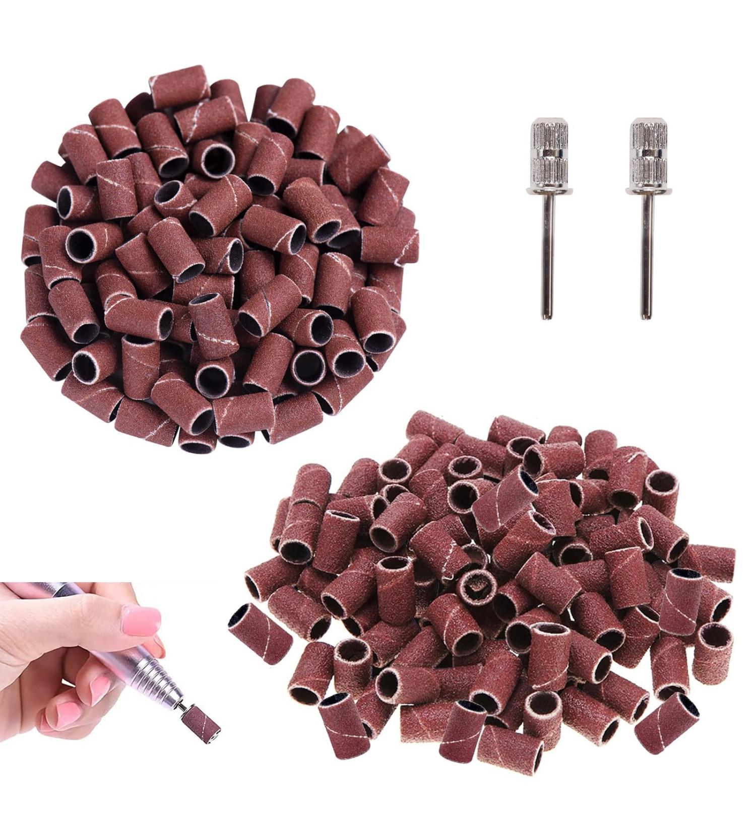 DHWEKU Nail Cutter Accessory Set Professional Manicure Pedicure Cutter Bits & Abrasive Sleeve Set for Nail Art 200 Pieces Sanding Sleeves with Nail Drill 180T/240 Nail Art Sanding - Buy Online on SooperMarket.com