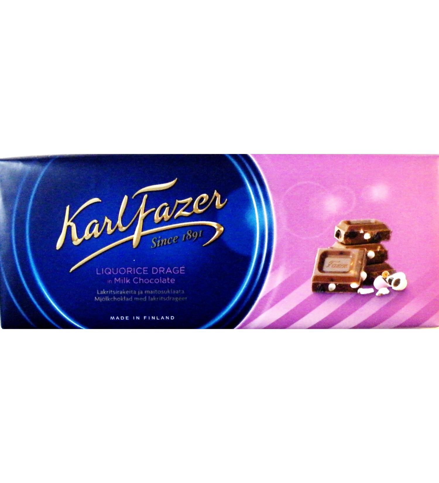 Fazer Milk Chocolate With Liquorice Drag (200g)