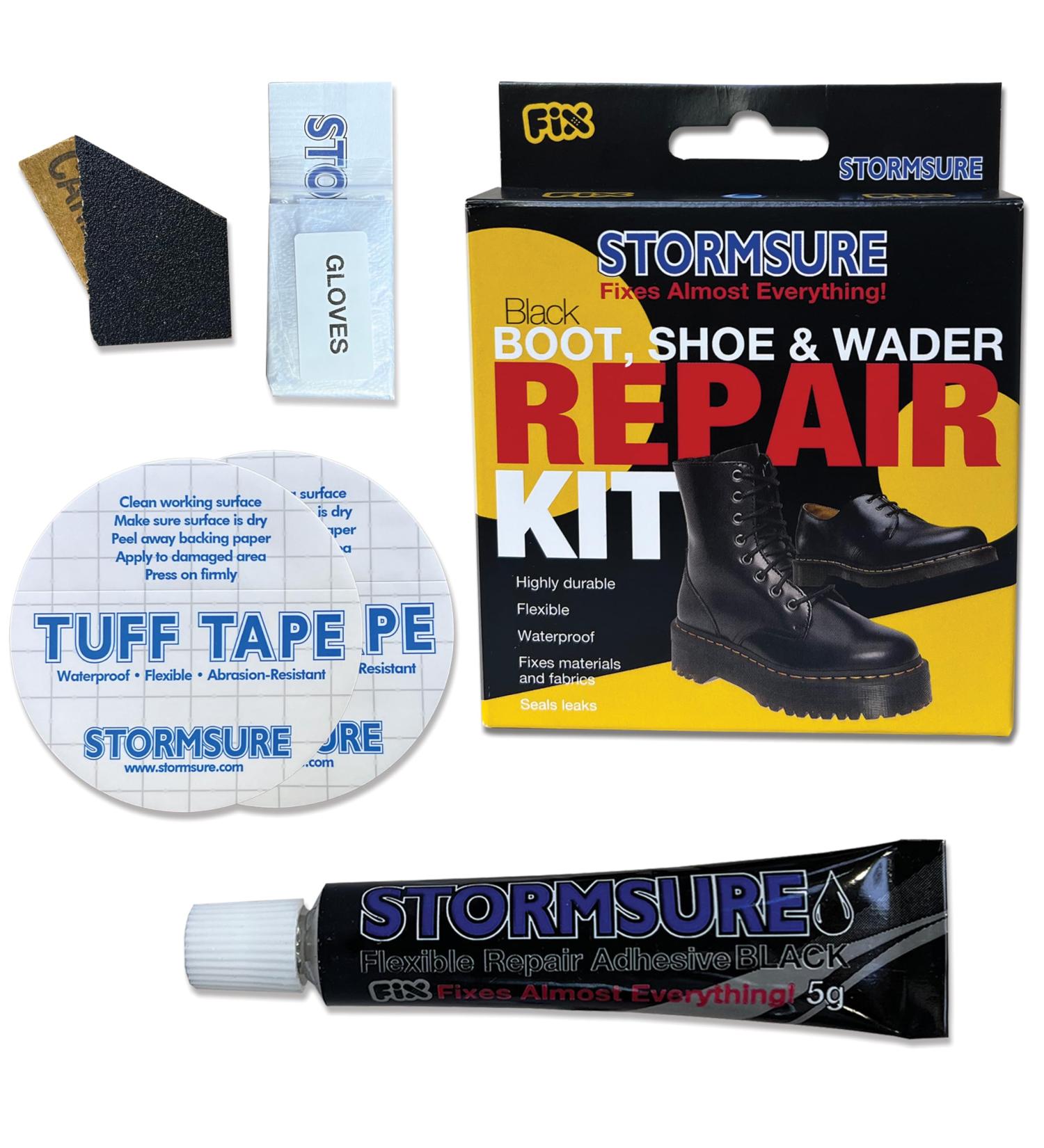 Stormsure Black Boot Shoe & Wader Repair Kit: Ideal School Shoe Fix Solution - Durable & Flexible - Buy Online on SooperMarket.com