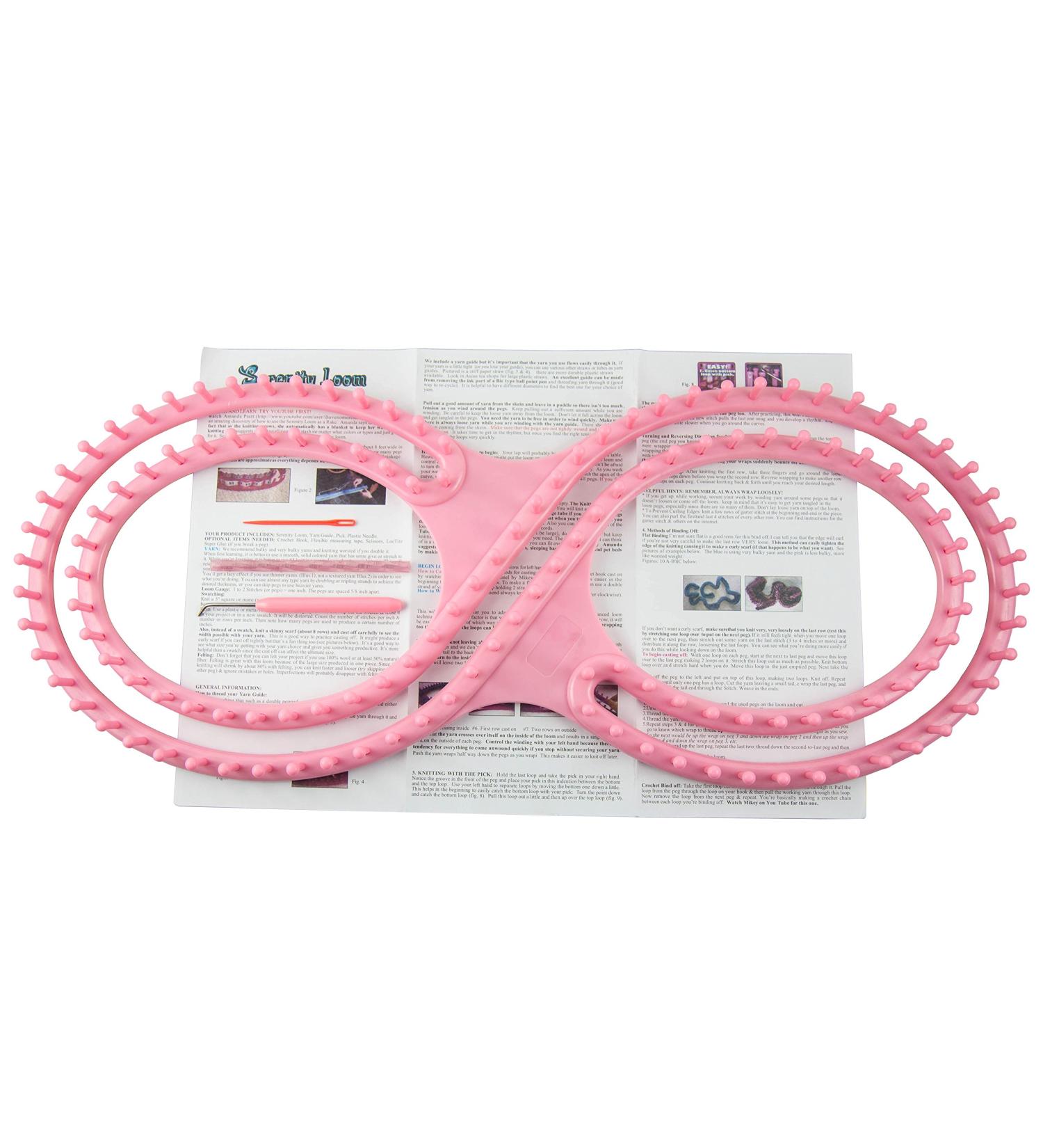 Frola 55 Wide Afghan Loom Knitting Board Weave Loom Kit - Pink | Instructions Included | 3 Projects - Buy Online on SooperMarket.com
