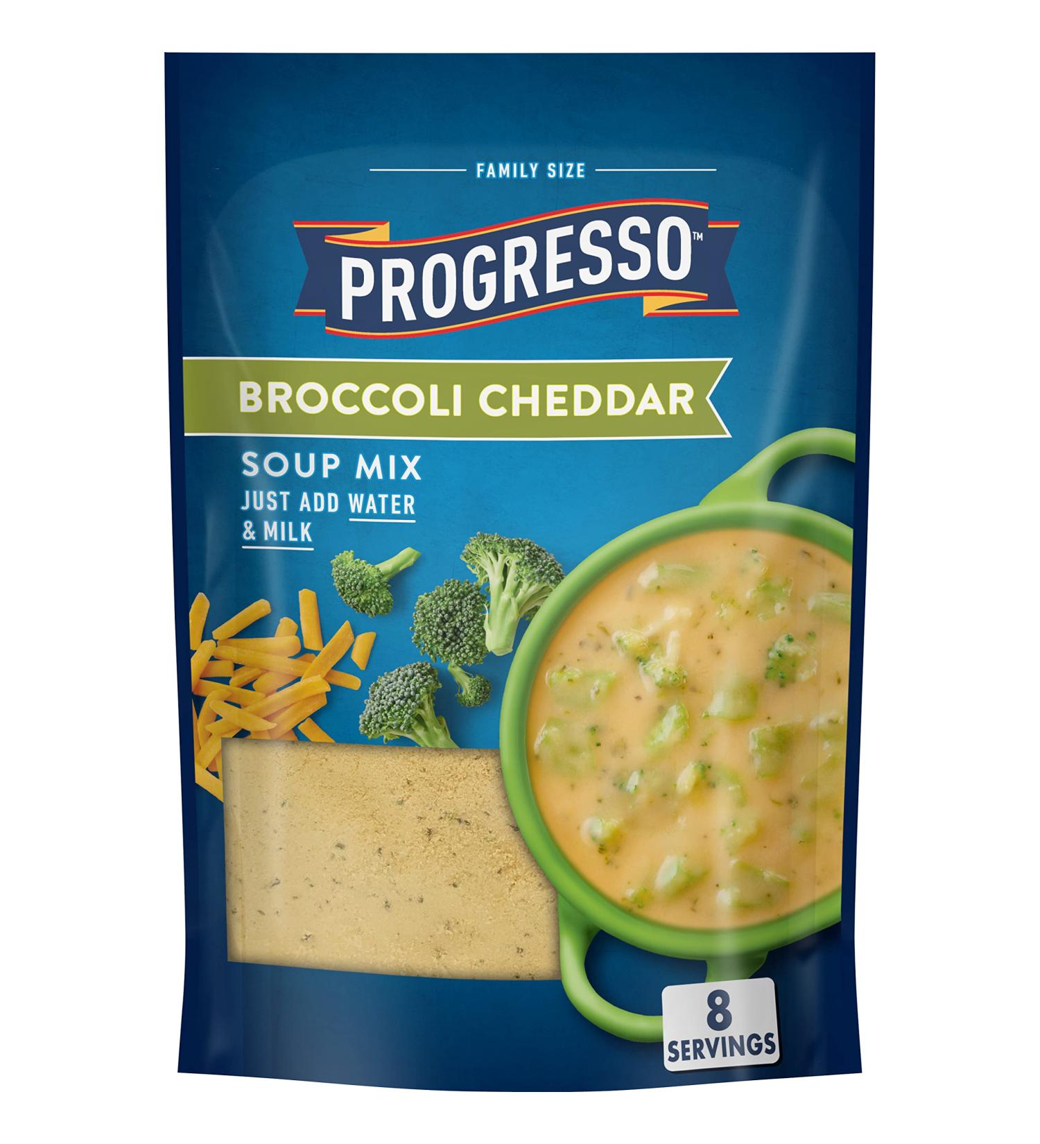 Progresso Broccoli Cheddar Soup Mix - Family Size 8 Servings (8 oz) - Buy Online on SooperMarket.com