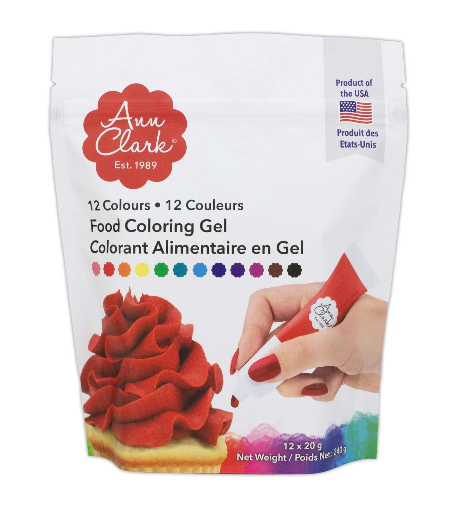 Ann Clark Professional-Grade Gel Food Coloring Made in USA 19.85g 12 Colors