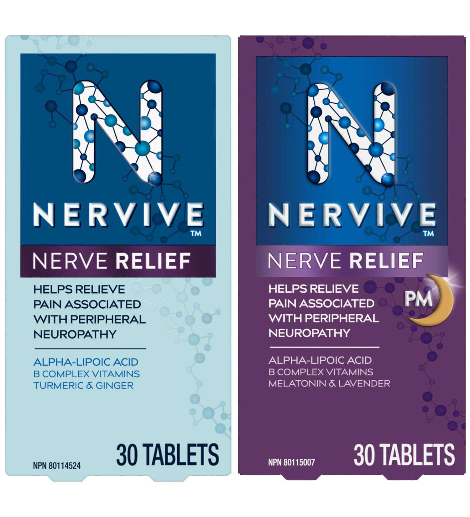 Nervive Nerve Relief Helps Relieve Pain associated with Peripheral Neuropathy & Nerve Relief PM Helps Relieve Pain associated with Peripheral Neuropathy Nerve Relief + Nerve Relief PM - Buy Online on SooperMarket.com