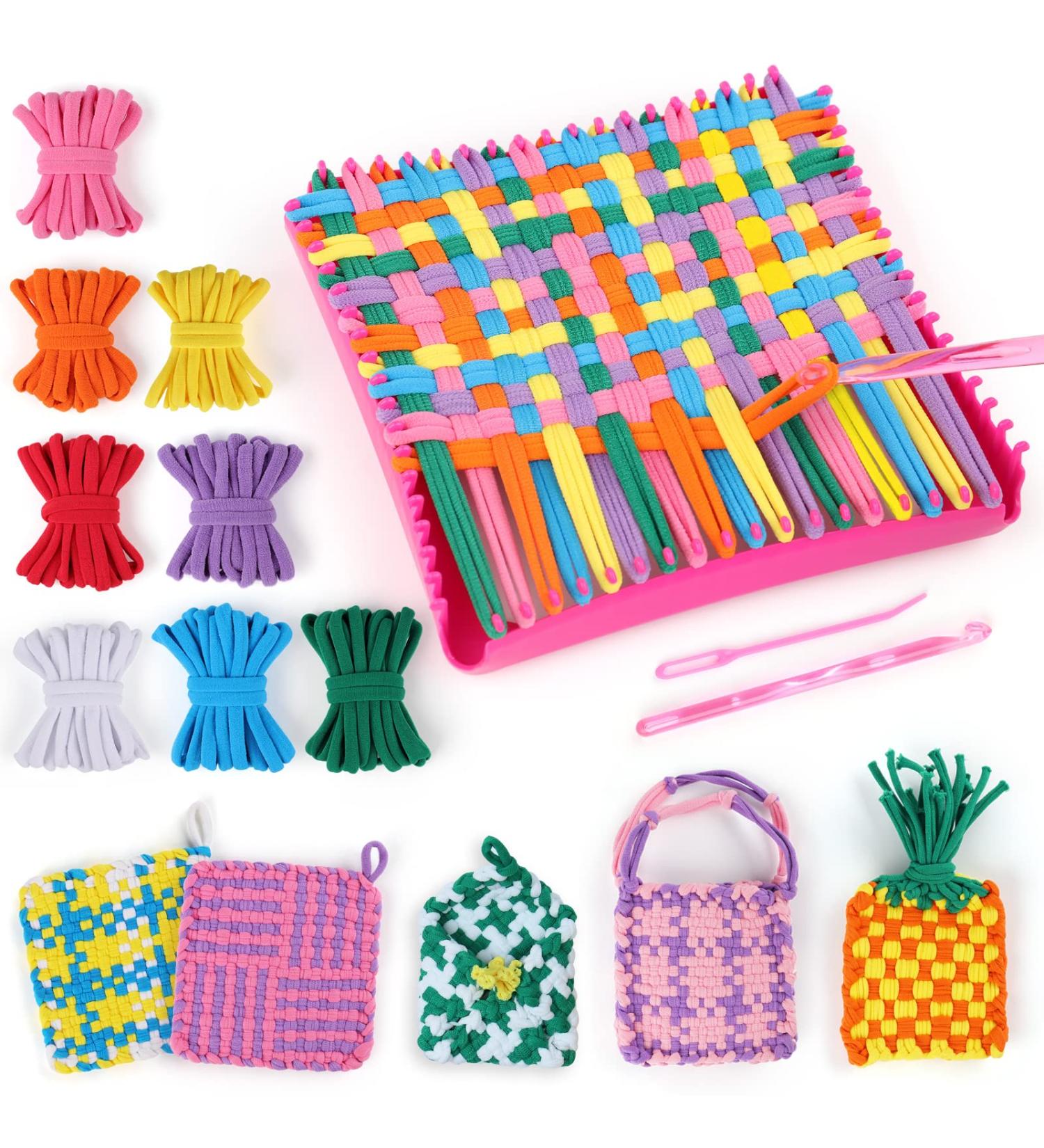 PREBOX Weaving Loom Kit for Kids and Adults - Potholder Loops Crafts for Girls Ages 6-12 - Pot Holder Loom Knitting Kit and Gifts for Beginners - Make 6 Masterpieces - Buy Online on SooperMarket.com