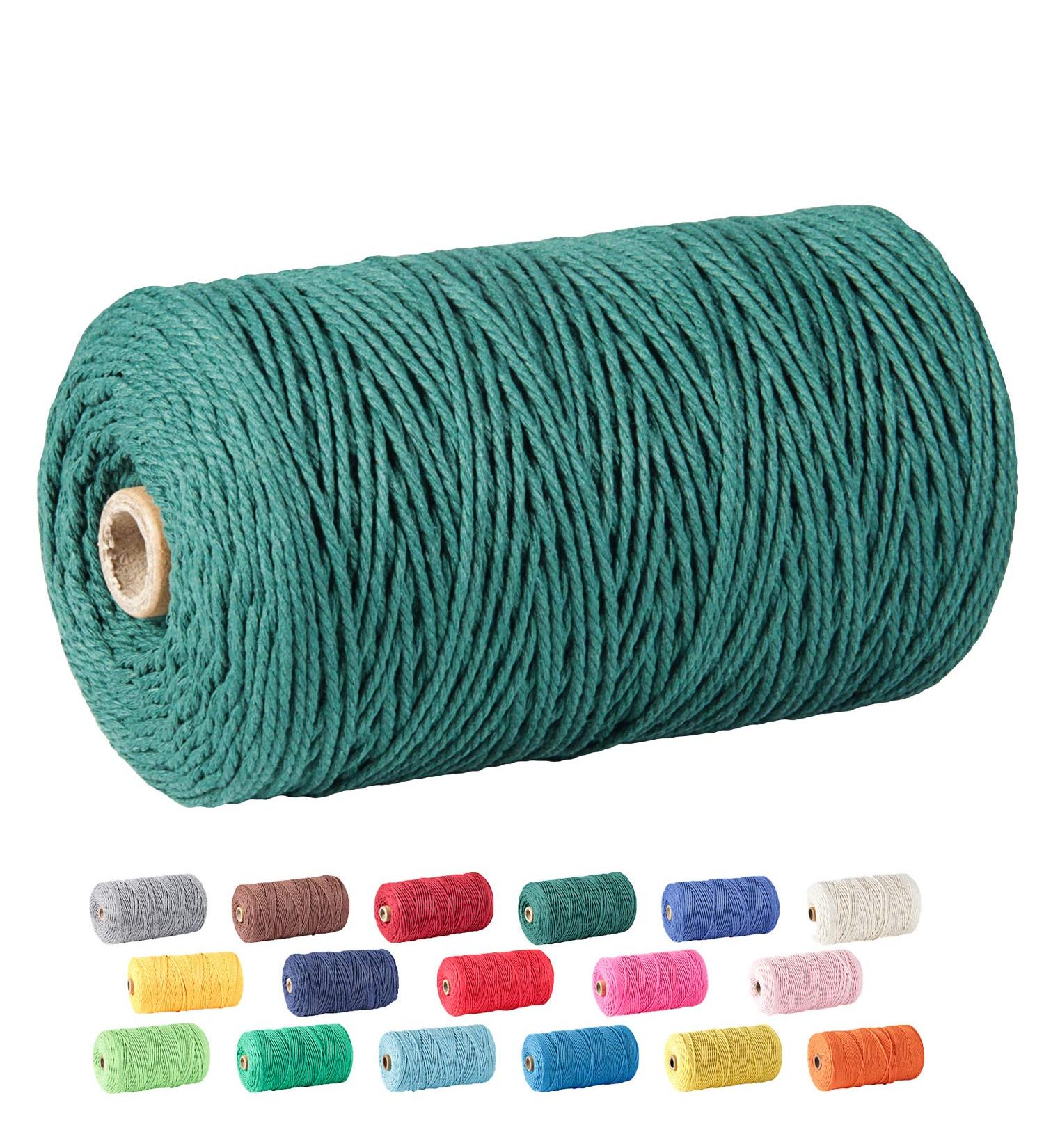ZOUTOG 2mm x 328 yd 100% Natural Cotton Macrame Cord for Handmade Plant Hanger, Wall Hanging, Craft Making - Dark Green - Buy Online on SooperMarket.com