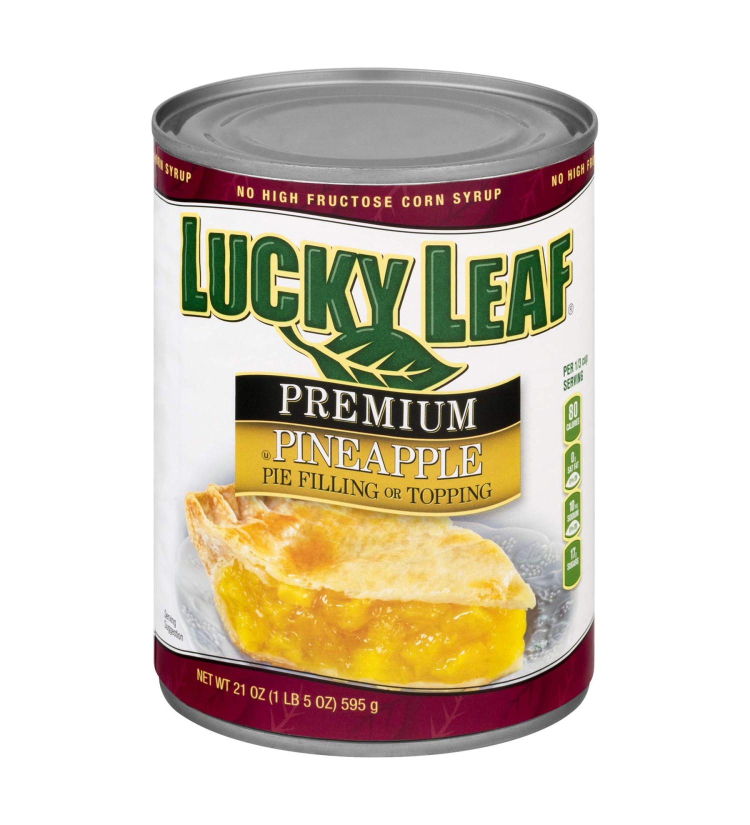 Lucky Leaf Pie Filling & Topping 21oz Can (Pack of 4) (Pineapple)